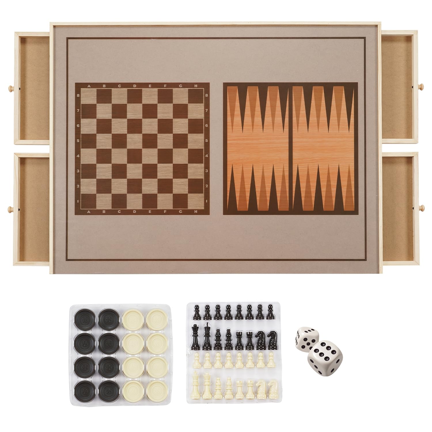 1500-Piece Wooden Puzzle Board with 4 Drawers - 36