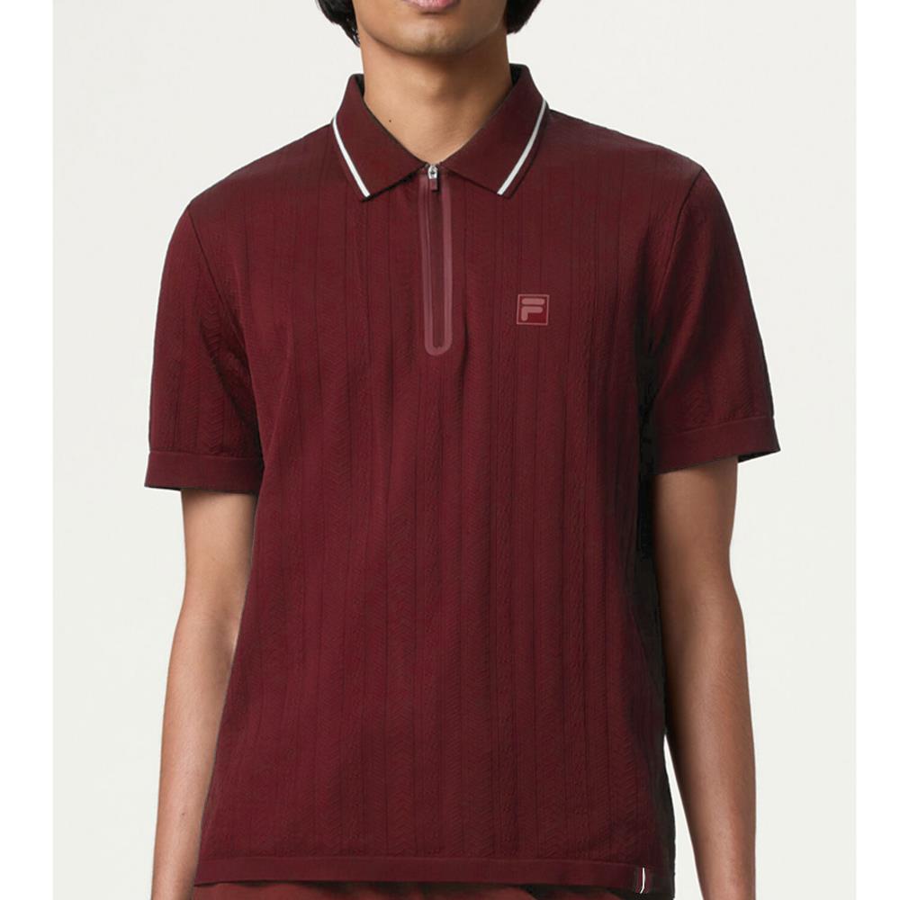 Fila Men's Casa Challenger Cable Zip Polo Shirt - Comfortable Casual Knit Top for Golf, Work & Everyday Wear