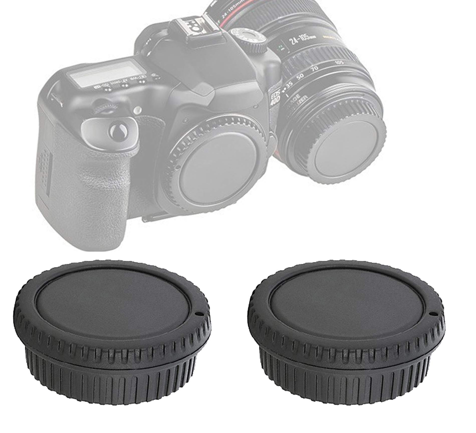 2-Pack Fotasy Rear Lens Cover & Body Cap for Canon EOS DSLR EF/EF-S Lenses - Dust Protection for Camera Gear Storage & Travel