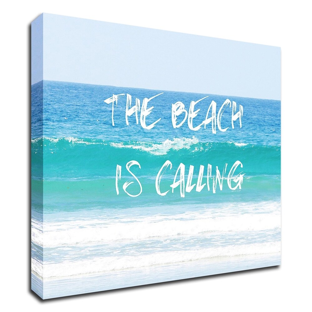 Beach Is Calling by Sylvia Coomes - Stretched Canvas Wall Art Print - Ready to Hang - Coastal Decor for Living Room, Bedroom & Beach House