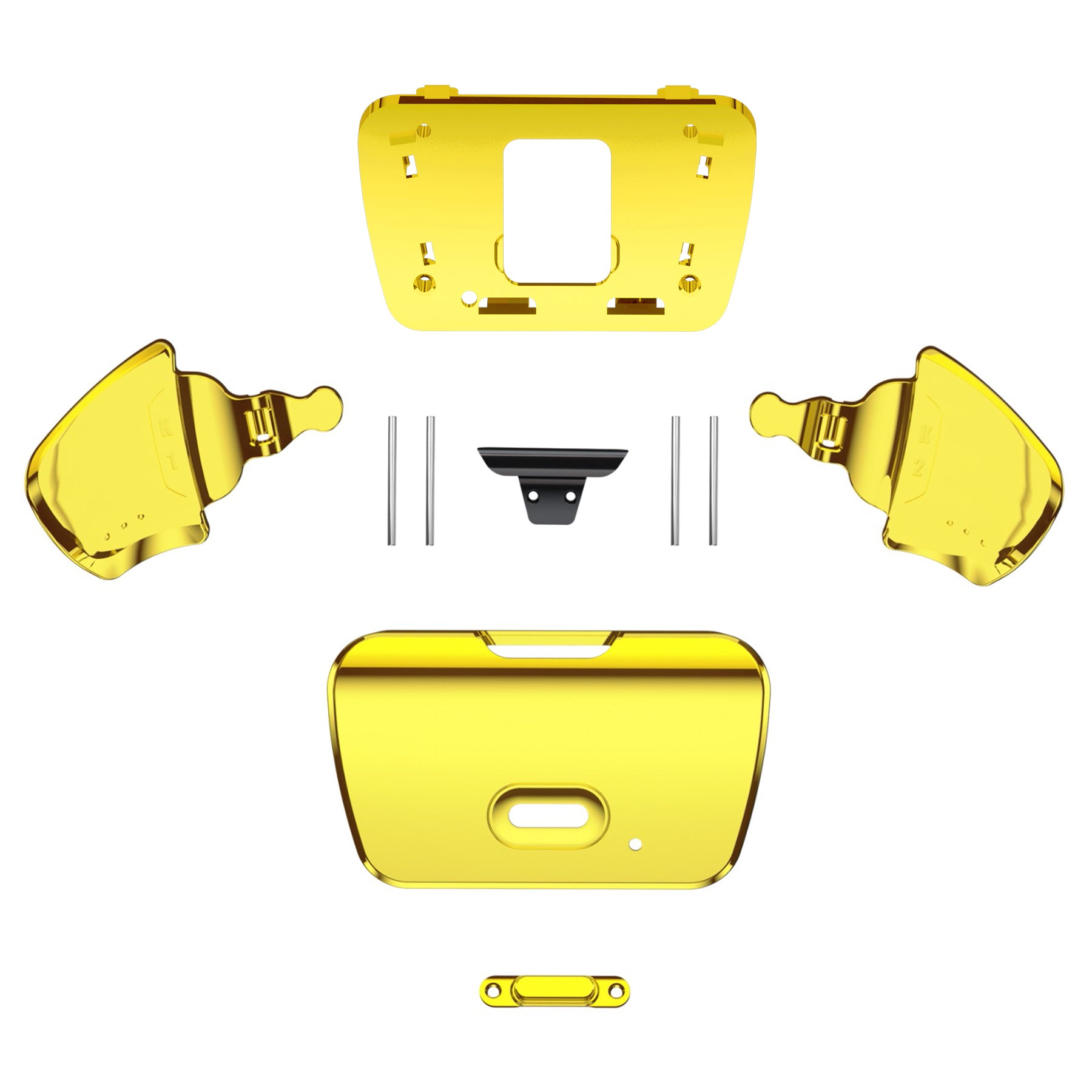 eXtremeRate Chrome Gold Replacement Back Button Housing Shell for PS5 Controller - Compatible with K1 & K2 Models | DIY Customization (RISE Remap Kit Not Included) | Perfect for Gaming Enthusiasts & PS5 Controller Modders