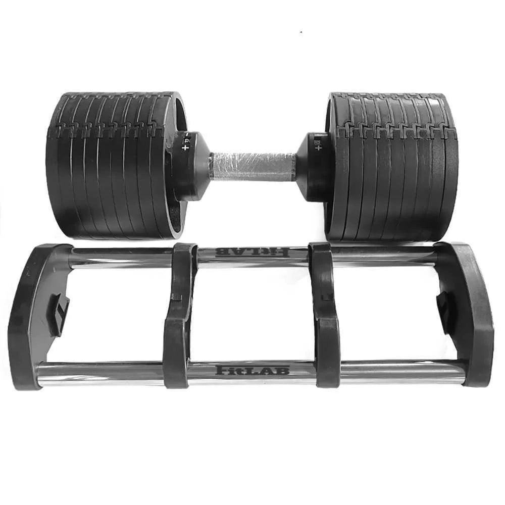 Fitlab 32kg/70.5lbs Adjustable Dumbbell Set for Home Gym - Quick Weight Change Strength Training Equipment for Men & Women - Perfect for Weightlifting, CrossFit, and Full-Body Workouts