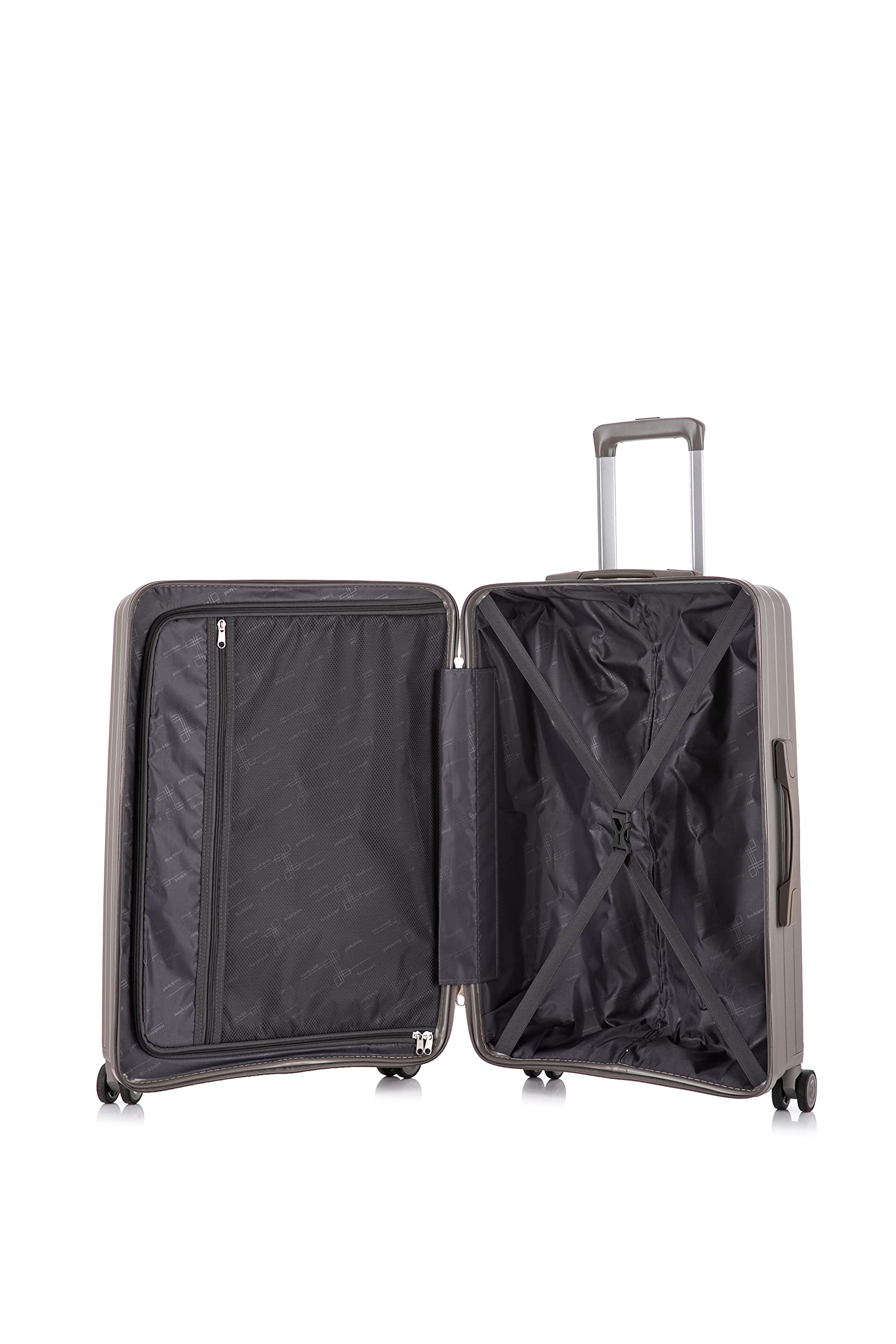 Rockland Prague 3-Piece Hardside Spinner Luggage Set (20/24/28 Inch) - Silver, Lightweight & Durable Suitcase for Travel, Business Trips & Family Vacations