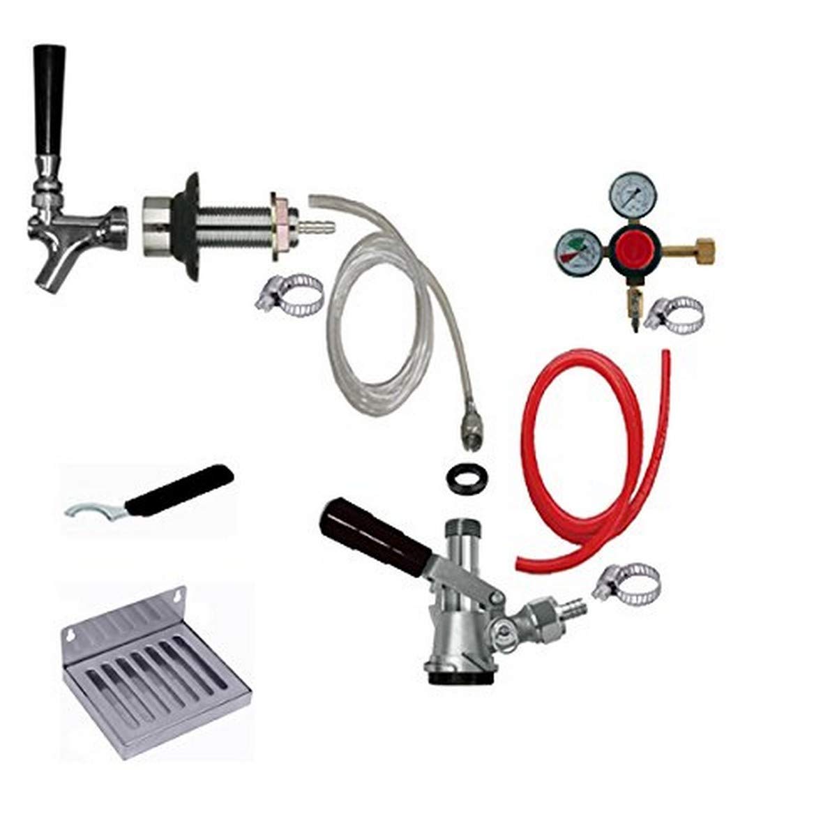 CRCK101 Premium Refrigerator Conversion Kit - Door Mount Keg Tap Beer System with Single Line (CO2 Tank Not Included) - Clear Glass for Home Bars, Parties & Commercial Use