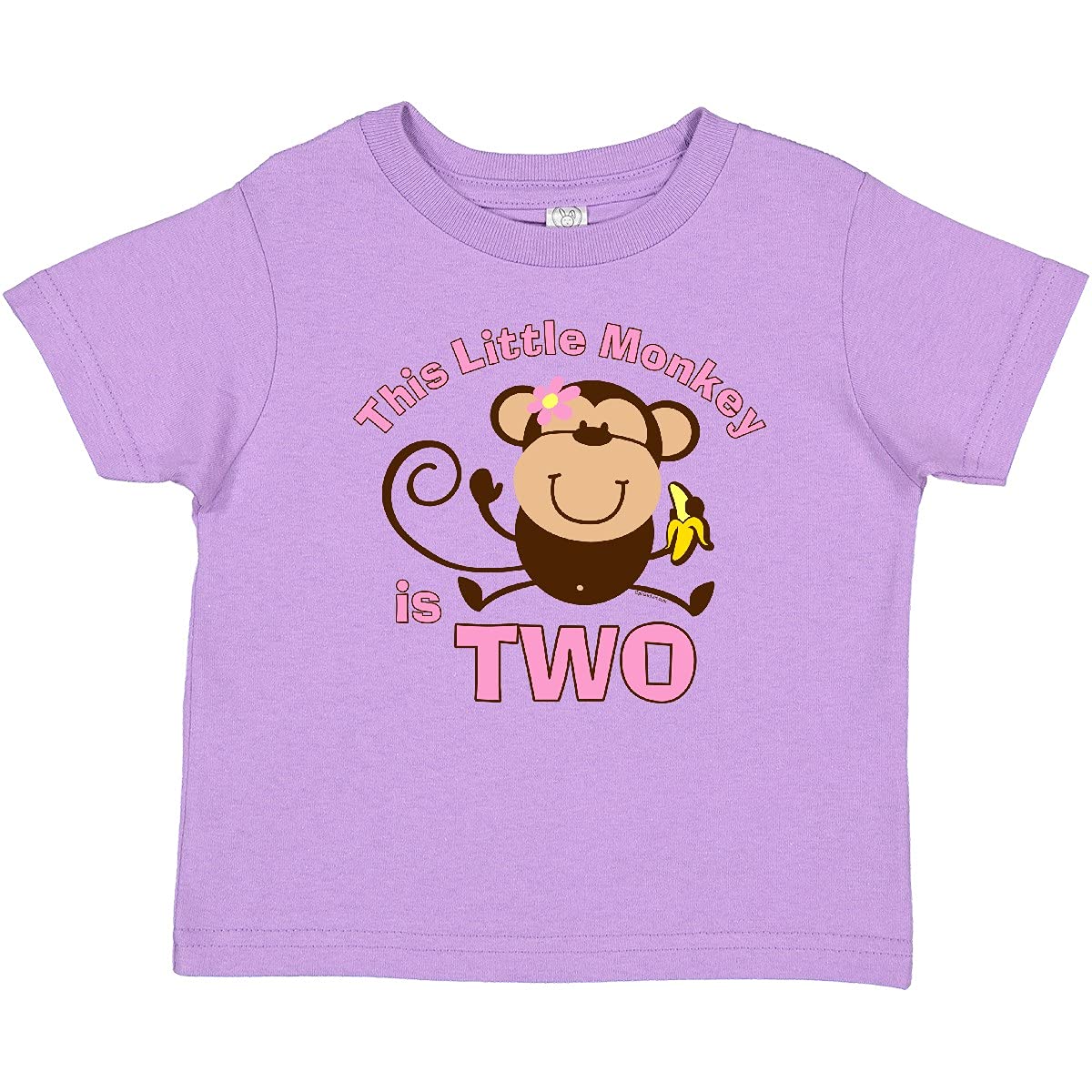 Inktastic Little Monkey Girl 2nd Birthday Baby T-Shirt - Cute Toddler Outfit for Birthday Party, Photo Shoot & Everyday Wear