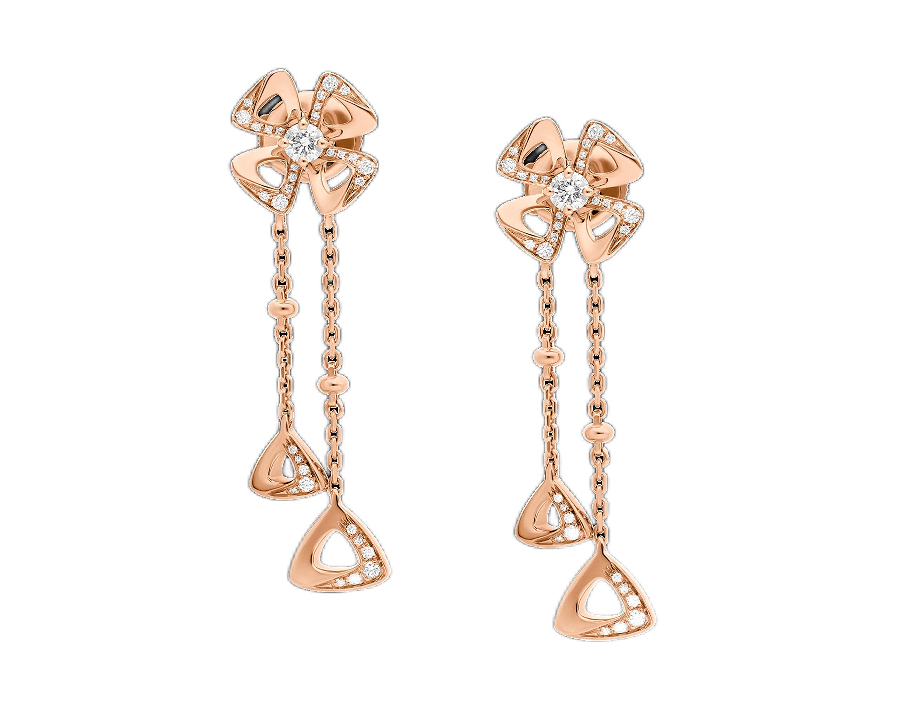 Stylish Drop Dangle Earrings for Women & Girls - Four Leaf Flower Design with Long Tassels | Elegant Stud Earrings Jewelry Set | Perfect Christmas Gift for Her | Great for Parties, Weddings & Everyday Wear