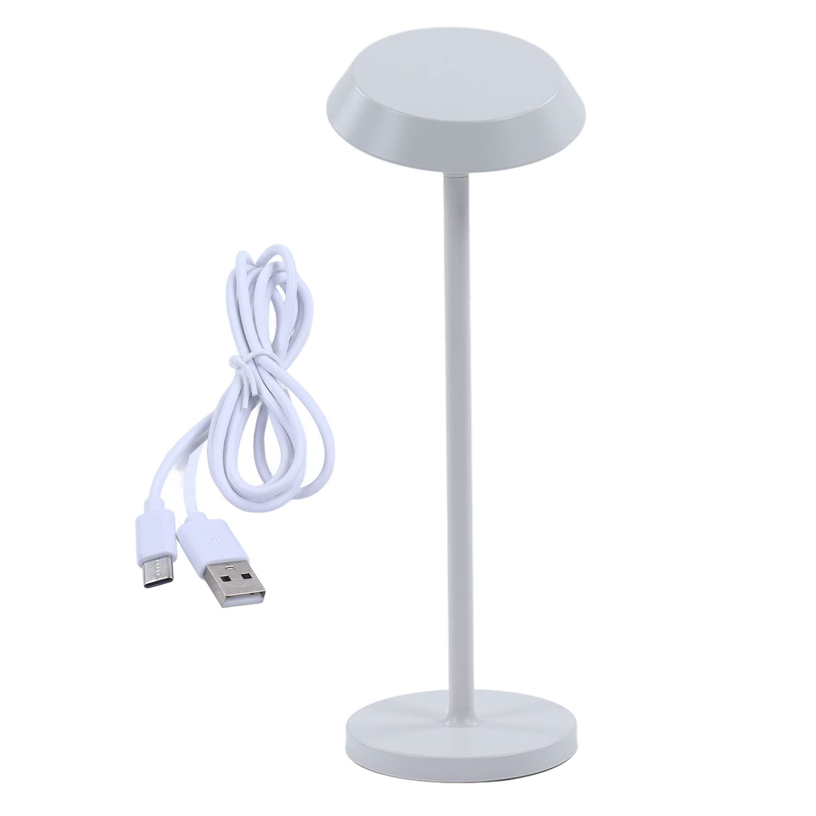 Haofy LED Desk Lamp - USB & Battery Powered, Adjustable Brightness, Eye-Caring Study Lamp for Home Office, Bedroom, Dorm, Reading & Night Use (White)
