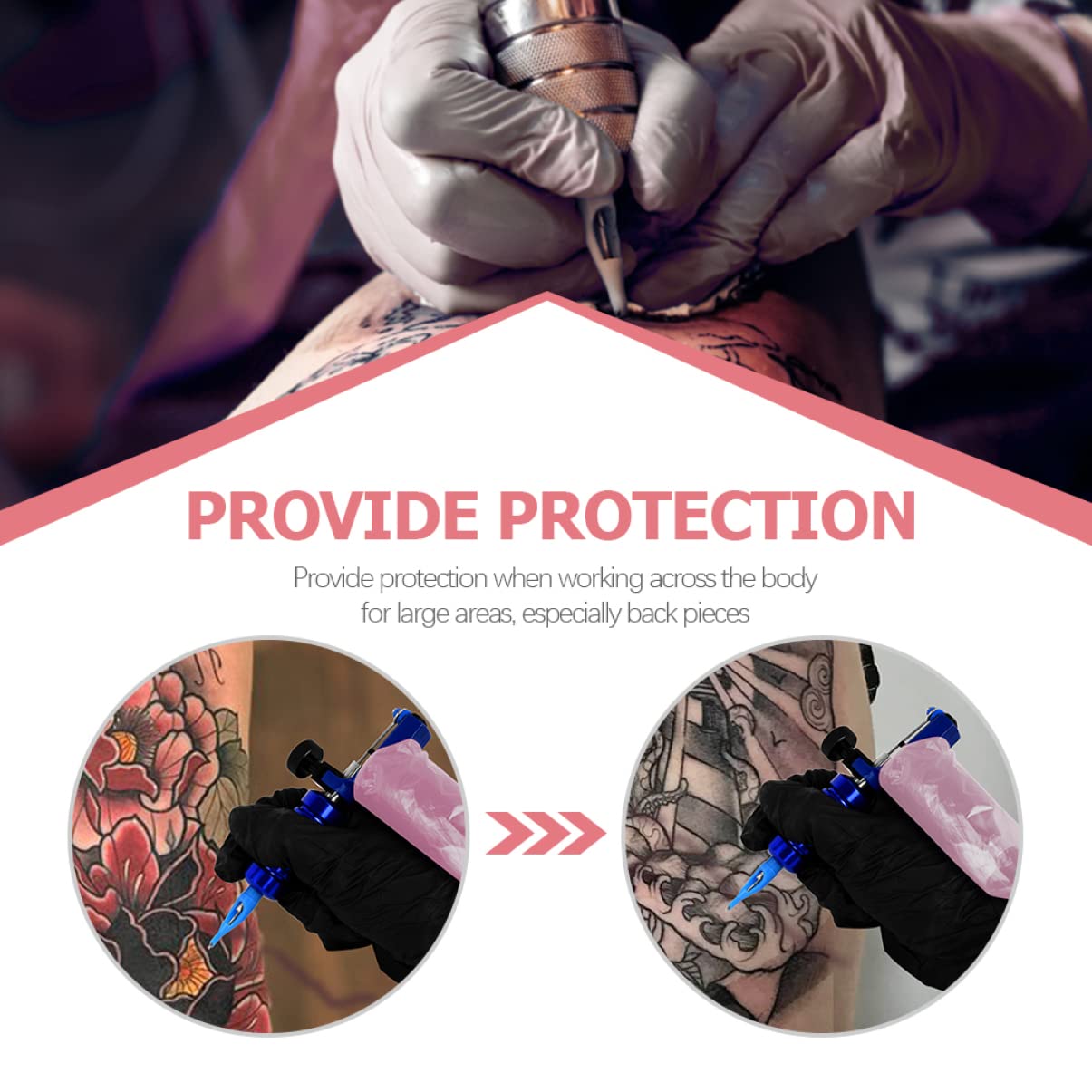 100Pcs Disposable Clip Cord Covers & Pen Bags for Tattoo Artists - Hygienic Tattoo Hook Bags Kit - Ideal for Professional Tattoo Studios & Home Use