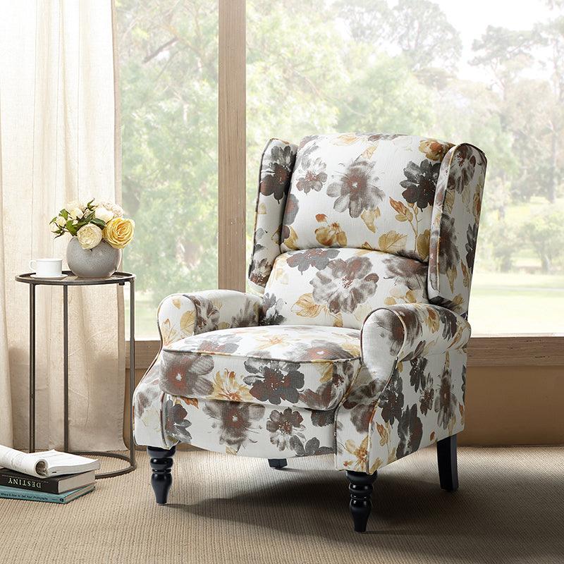 Erdeni Upholstered Manual Wingback Recliner Chair - Comfortable Living Room Armchair with Smooth Reclining Mechanism - Perfect for Home Theater, Reading Nook & Relaxation