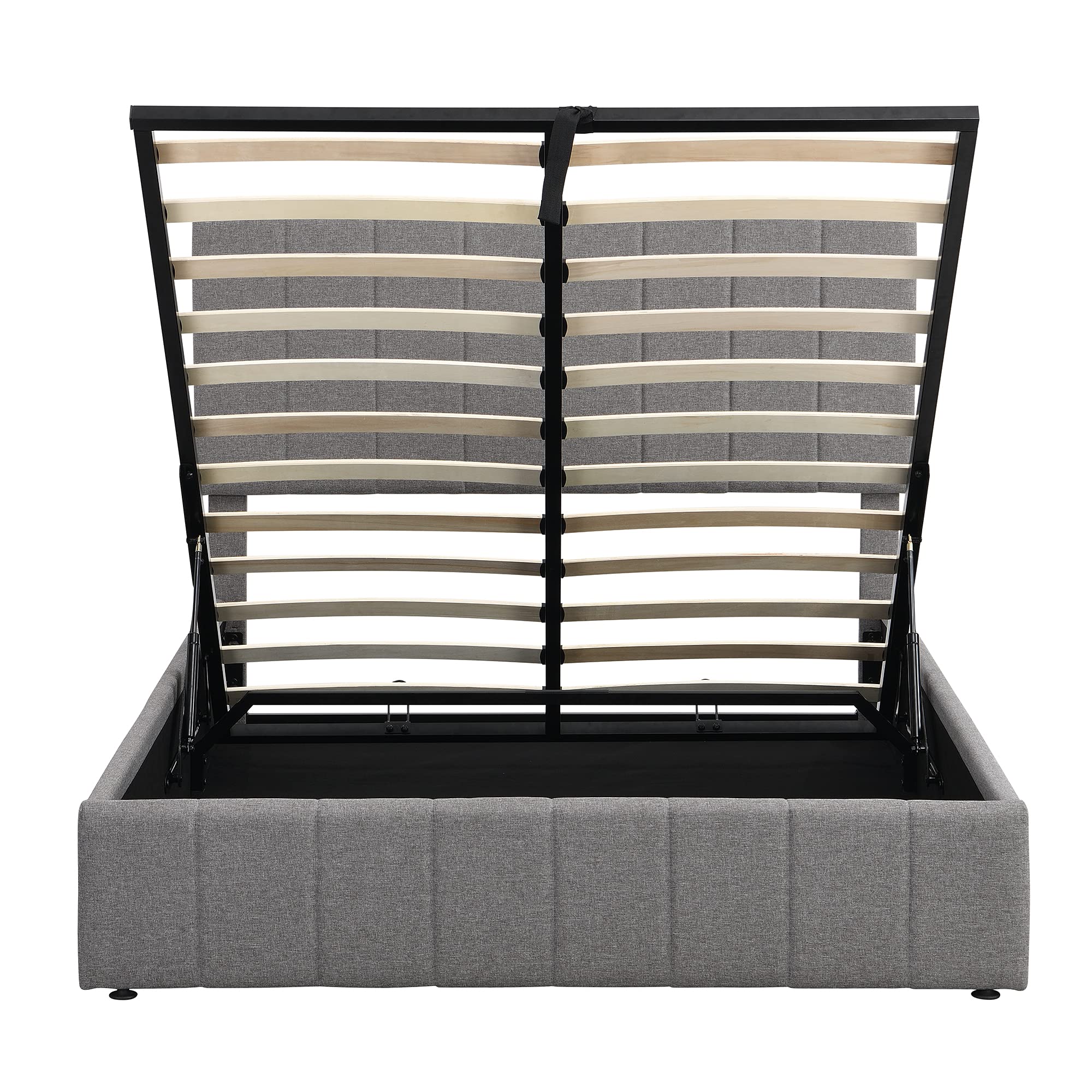 Harper & Bright Designs Full Size Upholstered Lift-Up Storage Bed with Tufted Headboard - Wooden Platform Bed Frame with Underbed Storage for Kids, Teens & Adults - Perfect for Small Bedrooms, Guest Rooms & Dorm Rooms (Full Size, Gray)
