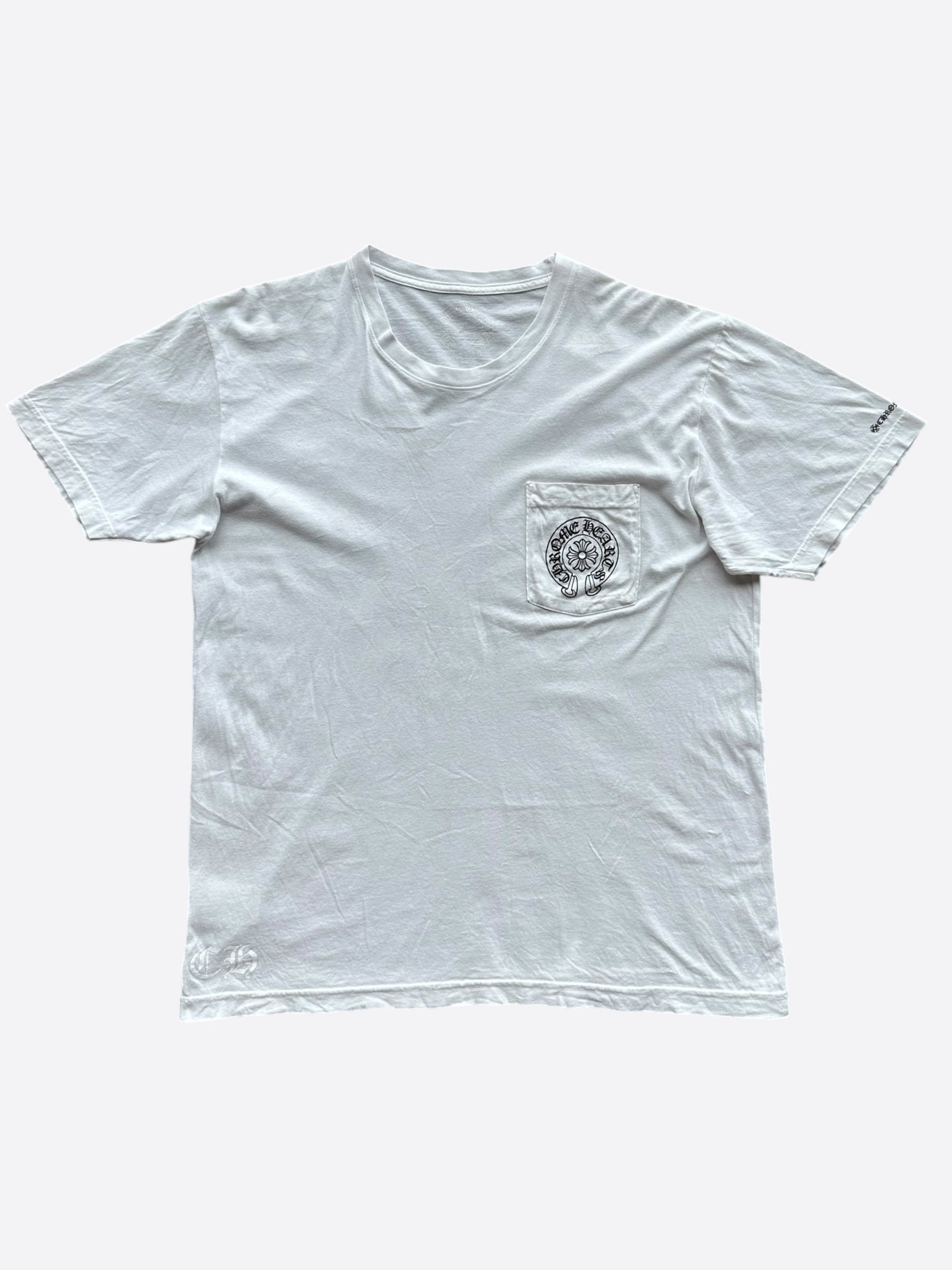 Chrome Hearts White & Black Horseshoe Logo T-Shirt for Men & Women - Stylish Graphic Tee for Casual Wear, Street Fashion, and Everyday Outfits