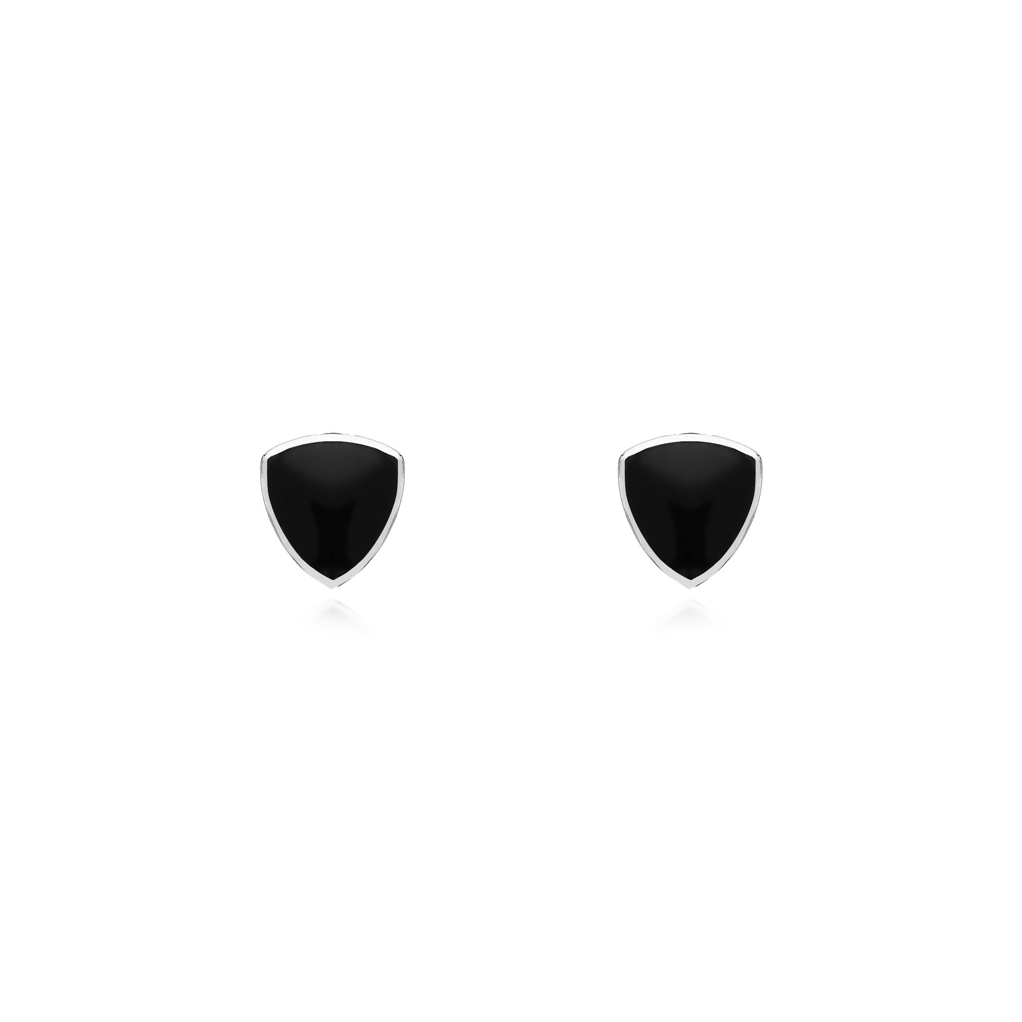 Sterling Silver Whitby Jet Dinky Shield Stud Earrings - Elegant Gothic Jewelry for Women - Perfect for Parties, Weddings & Everyday Wear