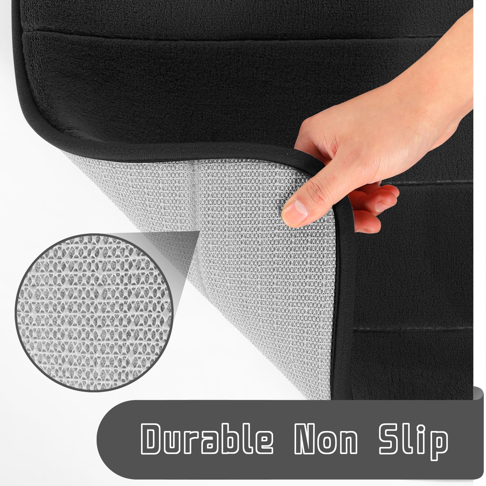 Yimobra 2-Piece Memory Foam Bath Mat Set - Ultra Soft Non-Slip Bathroom Rugs (31.5