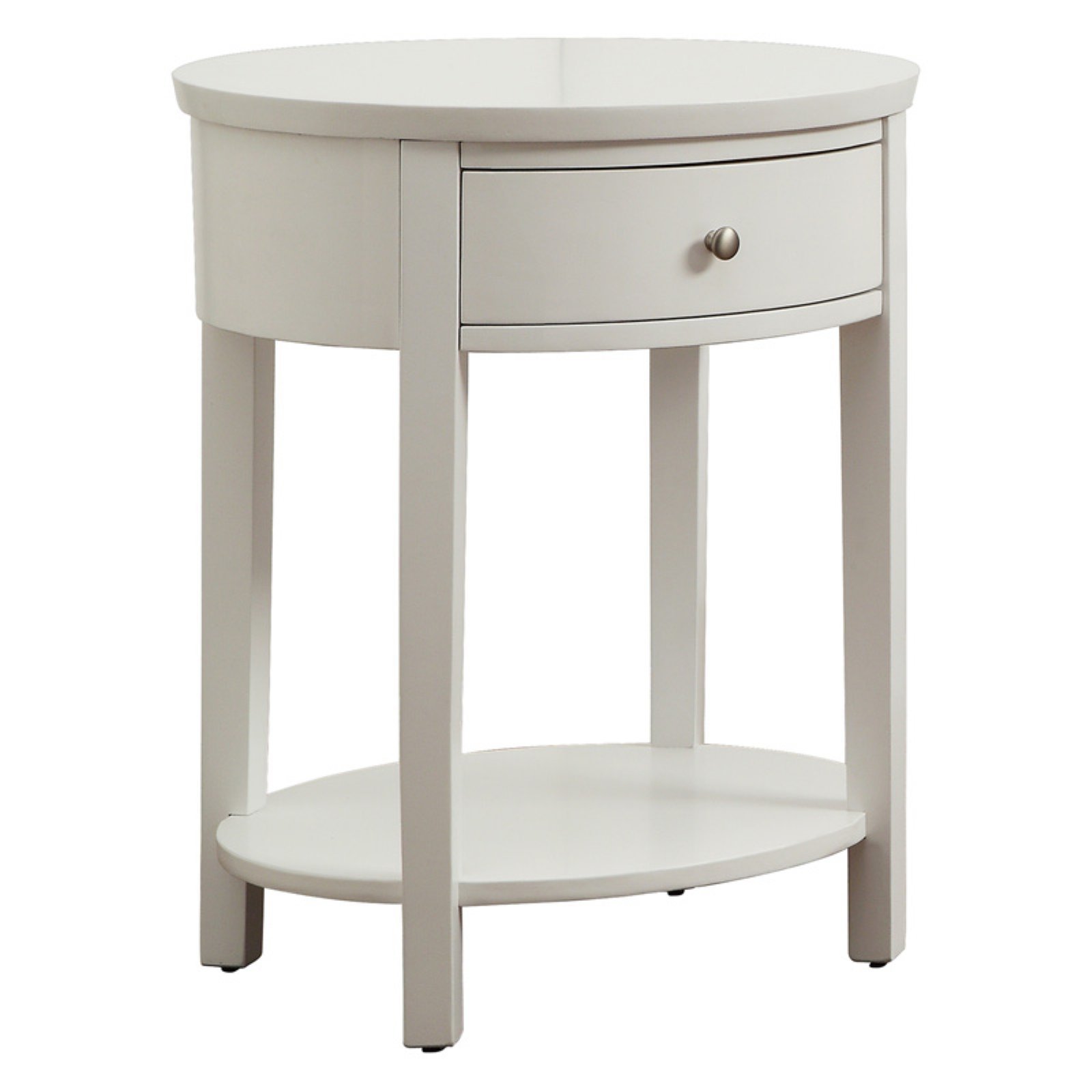 Inspire Q 1 Drawer Oval Accent Table - Modern Nightstand & Bedside Table for Small Spaces - Perfect for Living Room, Bedroom, or Office Decor