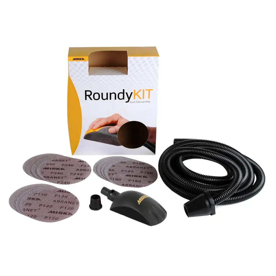 Mirka Roundy Dust-Free Hand Sanding Kit - 5-Piece Sanding Block Set for Woodworking, Drywall & DIY Projects - Perfect for Smoothing, Finishing & Surface Prep