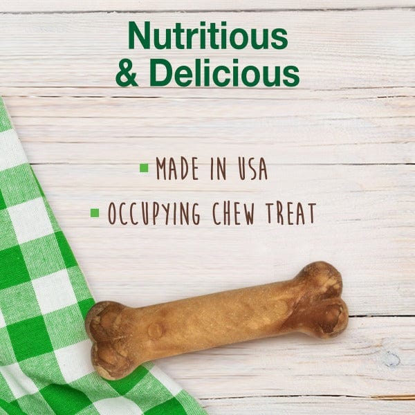 Nylabone Healthy Edibles Roast Beef Flavor Dog Chews - Long-Lasting Dental Chew Treats for Medium Dogs, Promotes Oral Health - Perfect for Teething Puppies & Adult Dogs at Home or Travel