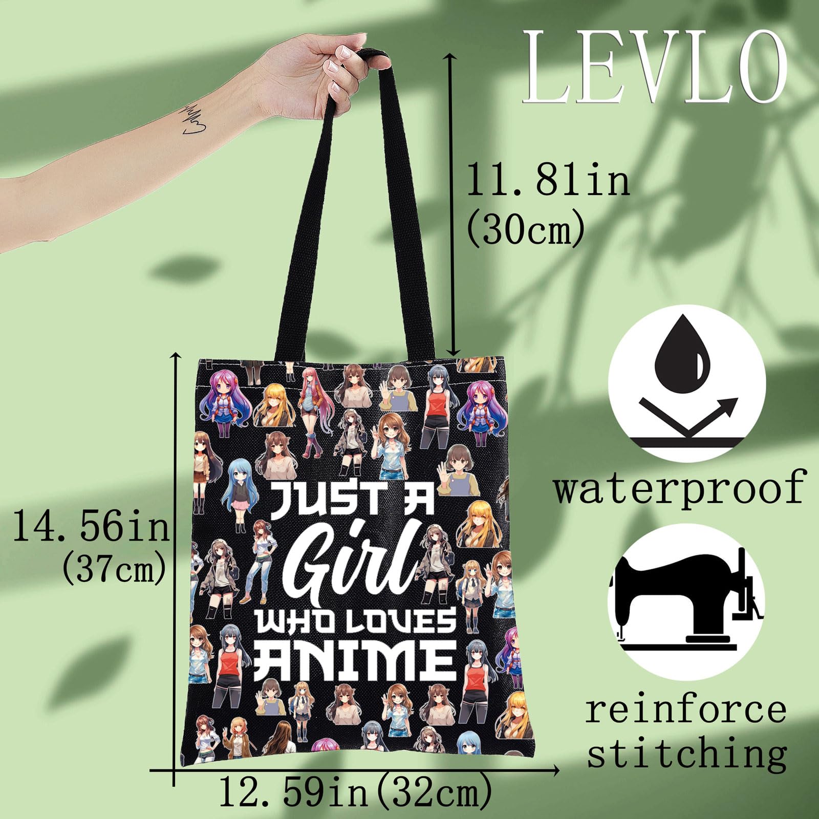 LEVLO Anime Makeup Bag for Women - Cute Cosmetic Organizer with Anime Design, Perfect Gift for Anime Lovers (Great for Travel, School & Daily Makeup Storage)