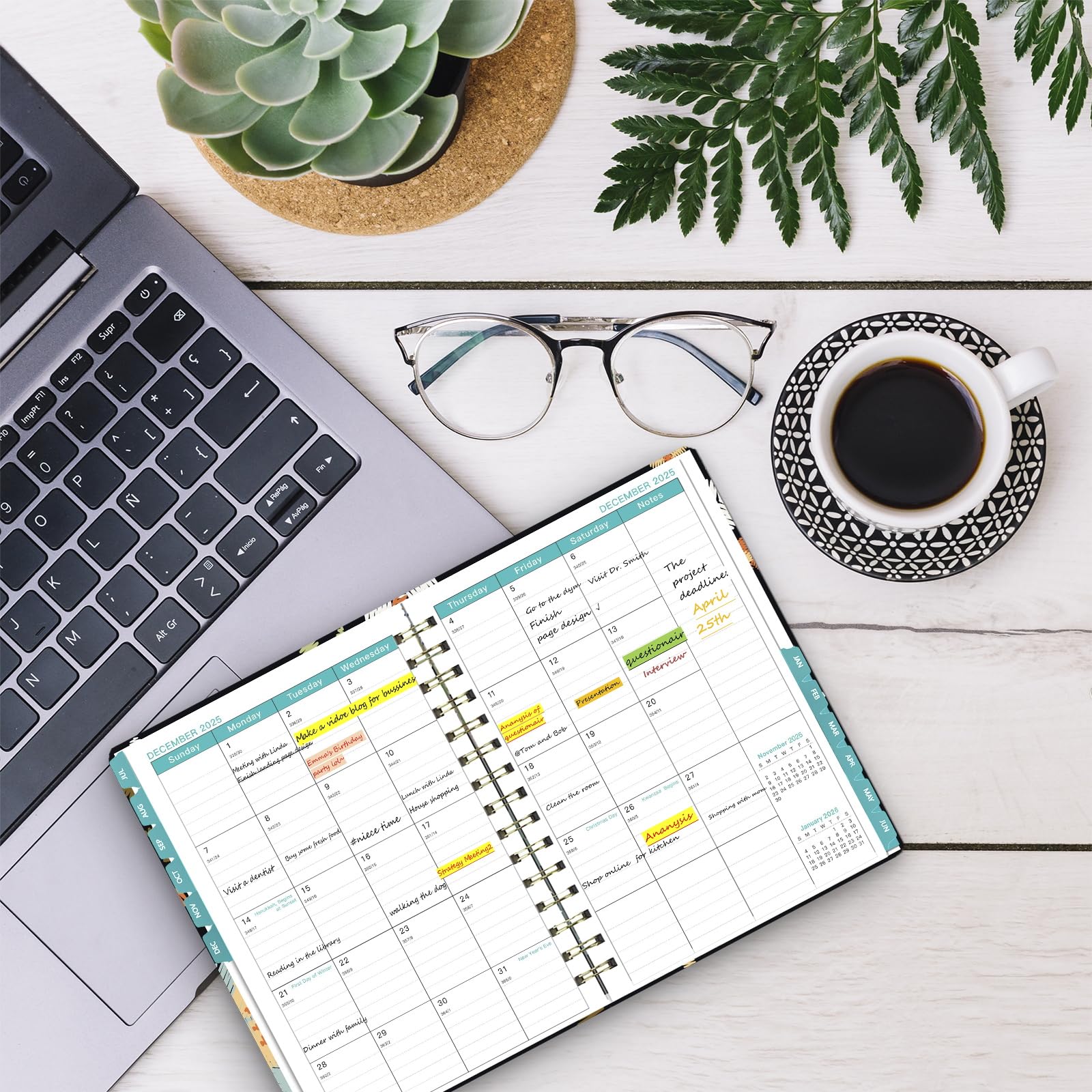 Ymumuda 2025-2026 Academic Planner - 12 Month Weekly & Monthly Organizer from July 2025 to June 2026, 8.4