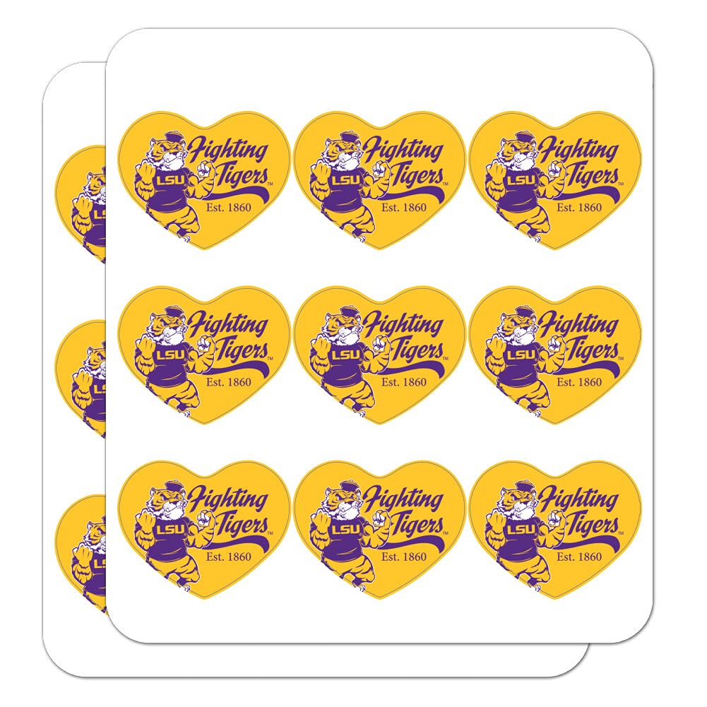 Mike The Fighting Tiger LSU Heart Shaped Planner Stickers - Scrapbook & Craft Supplies for Bullet Journals, DIY Projects & School Decorations