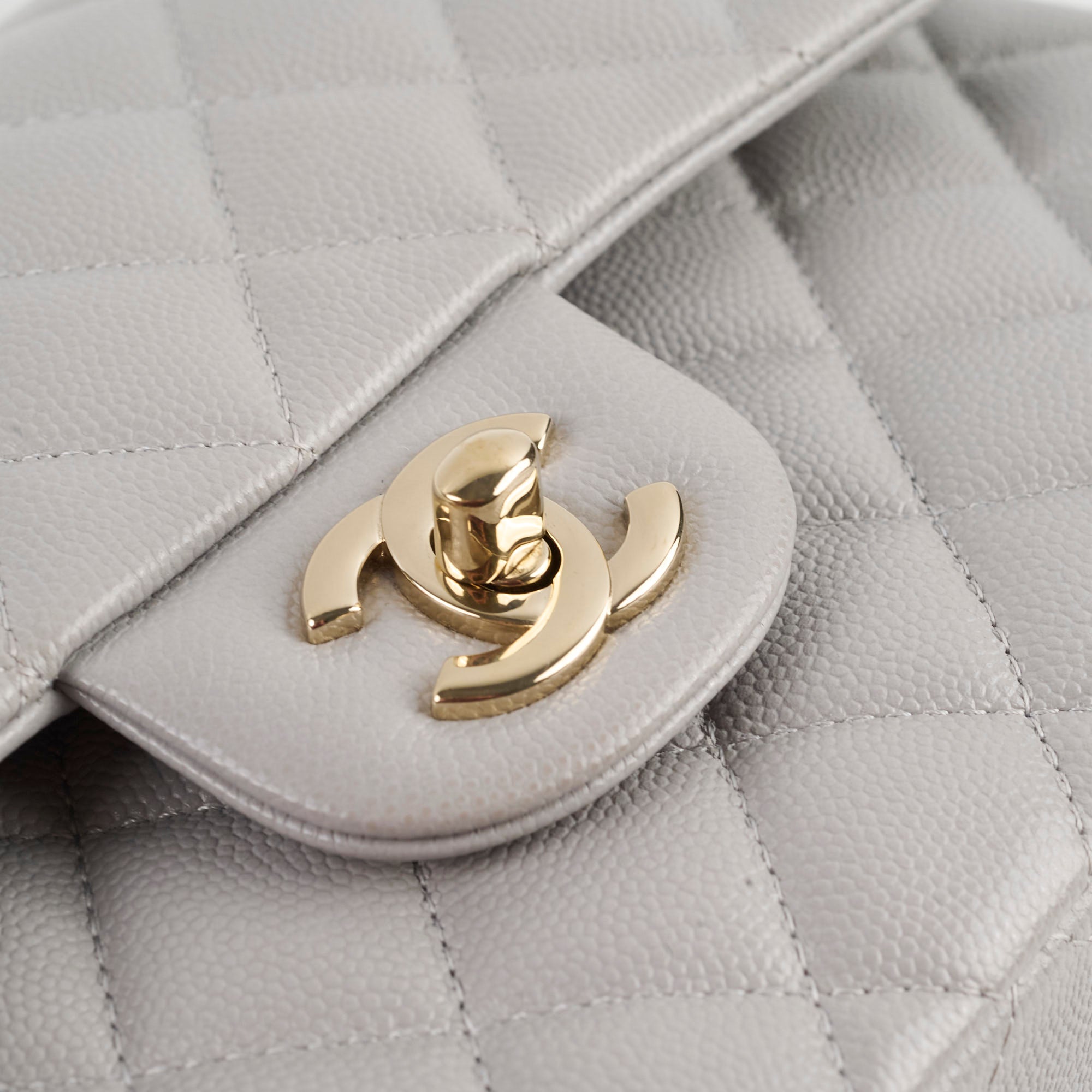 Chanel Small Caviar Double Classic Flap Bag in Dove Grey with Microchip - Luxury Designer Handbag for Women, Perfect for Evening Events & Special Occasions