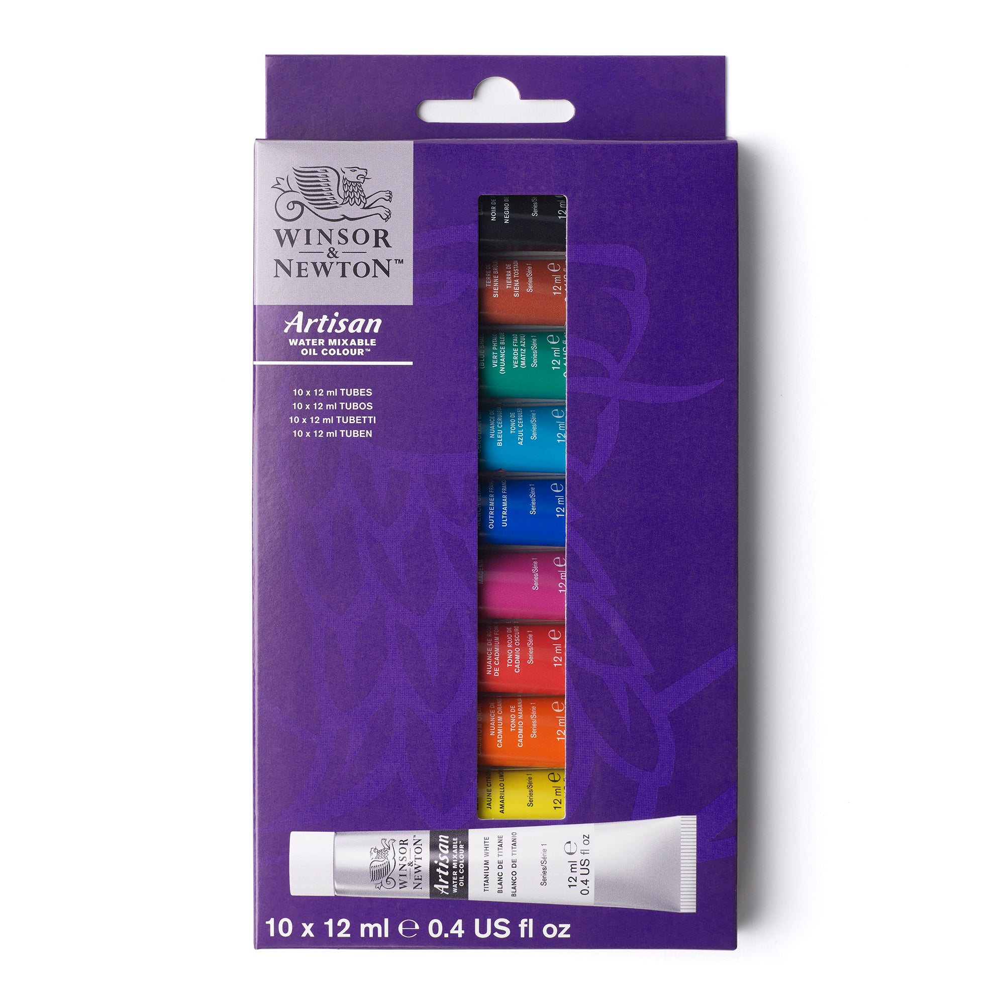 Professional Artisan Water Mixable Oil Paint Set - 10 Vibrant Colors (12ml Each) for Canvas, Wood & Fabric Painting | Perfect for Artists & Beginners