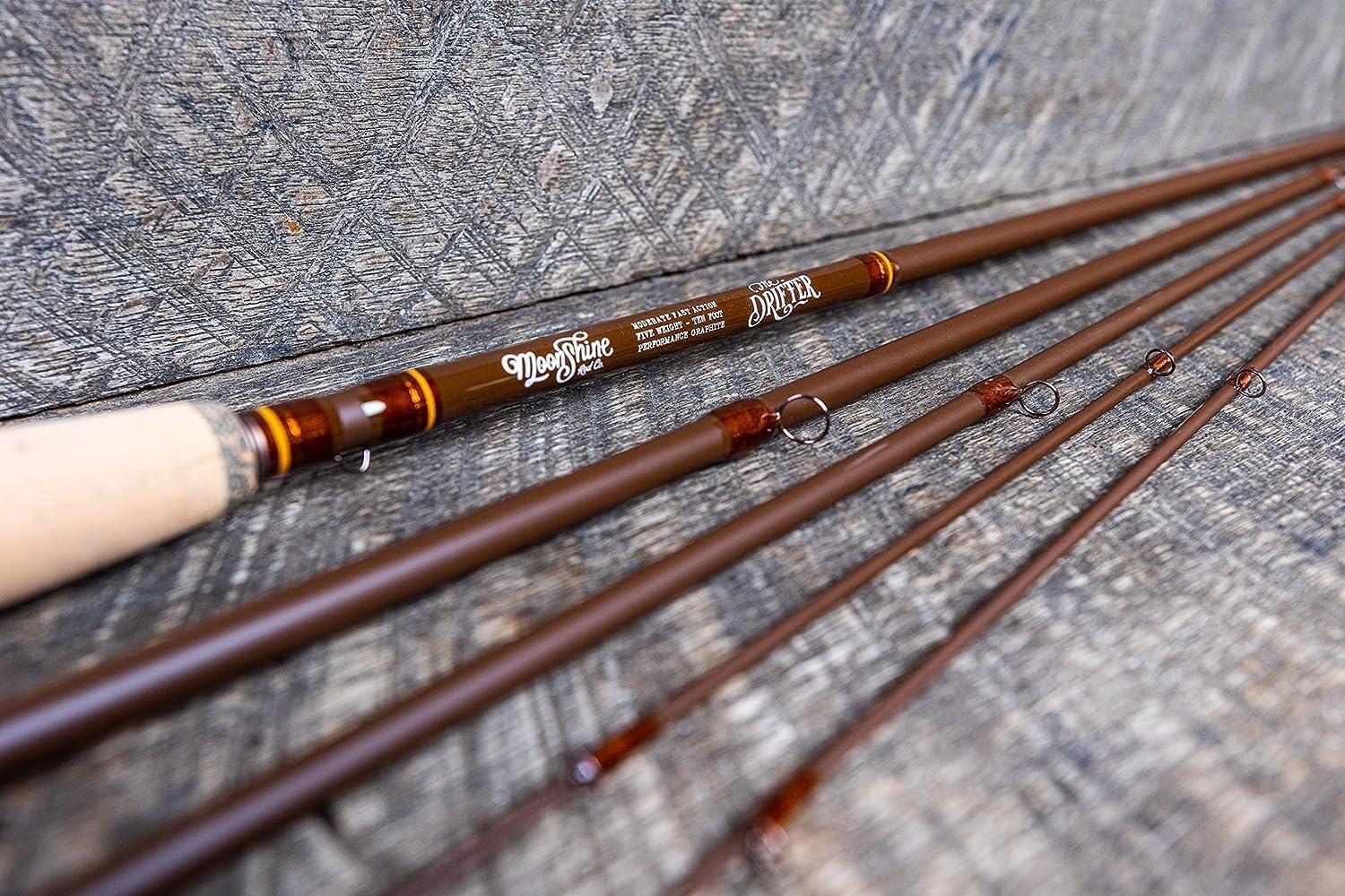 Premium Moonshine Rod Co. Fly Fishing Rod with Durable Carrying Case & Extra Tip - Slow/Medium/Fast Action for Trout, Bass & Salmon - Perfect for Streams, Rivers & Lakes