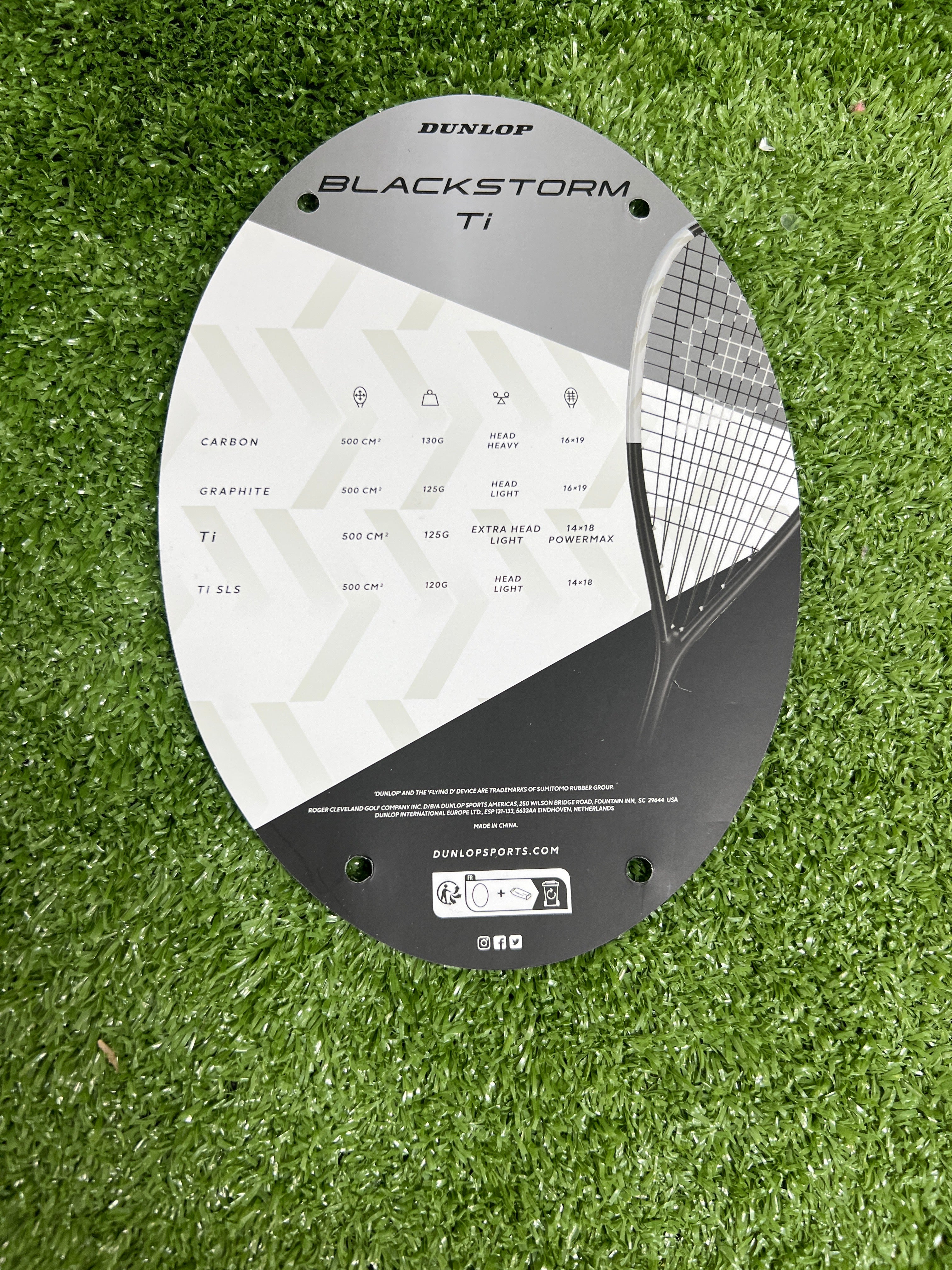 Dunlop 23 SQR Blackstorm TI Squash Racket | High-Performance Carbon Fiber Squash Racquet for Competitive Play | Perfect for Tournaments & Training Sessions