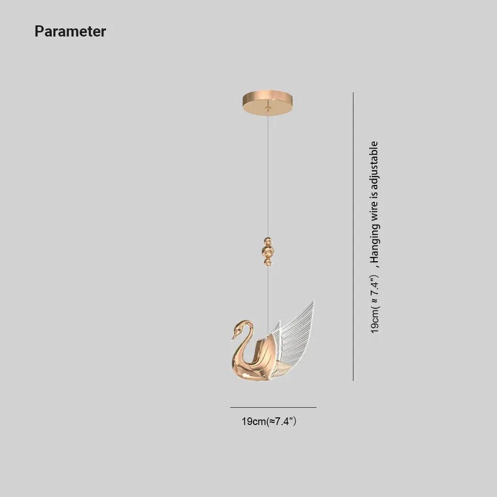 Modern Swan-Shaped Pendant Light for Bedroom - Minimalist Ceiling Lighting Fixture for Contemporary Home Decor, Living Room & Dining Area
