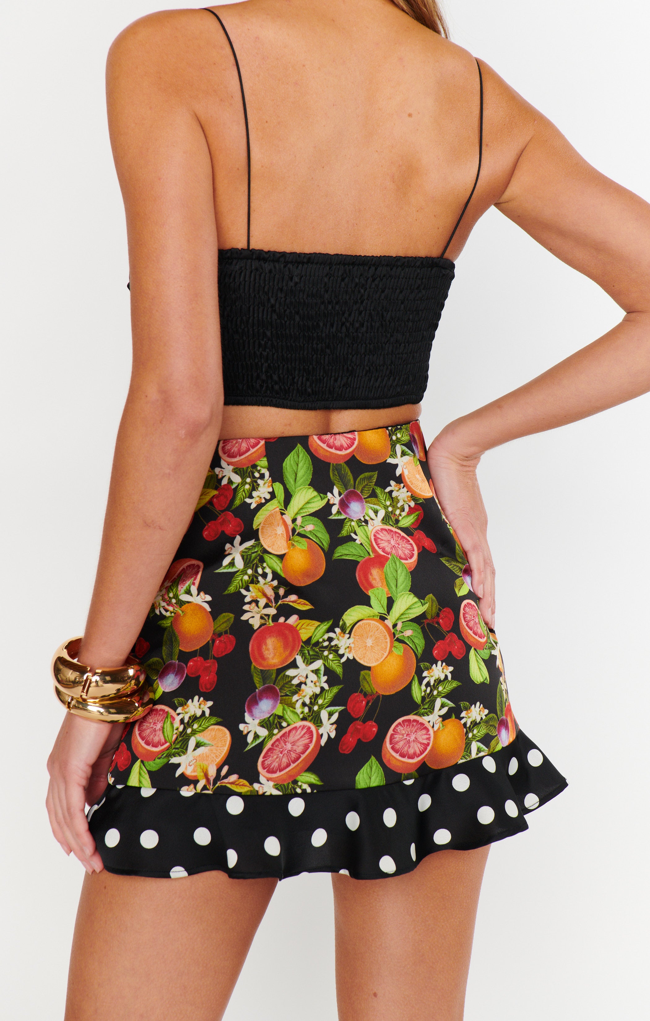 Tropical Sangria All Night Ruffle Skirt - Women's Flowy High Waist Skort for Summer, Beach, and Party Wear