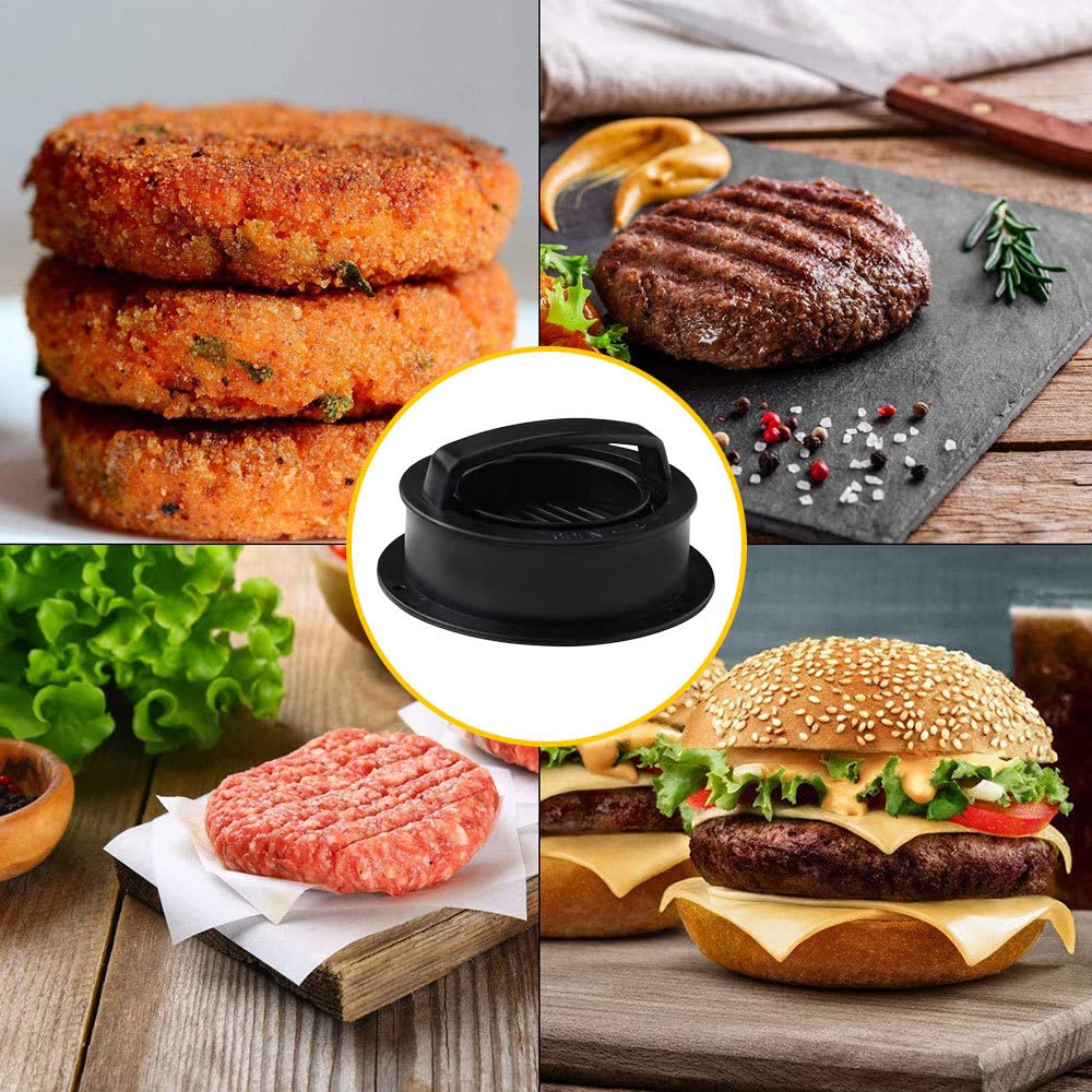 3-in-1 Non-Stick Hamburger Press Patty Maker with 100 Wax Papers - Create Perfectly Shaped Burgers for BBQ, Picnics & Family Gatherings