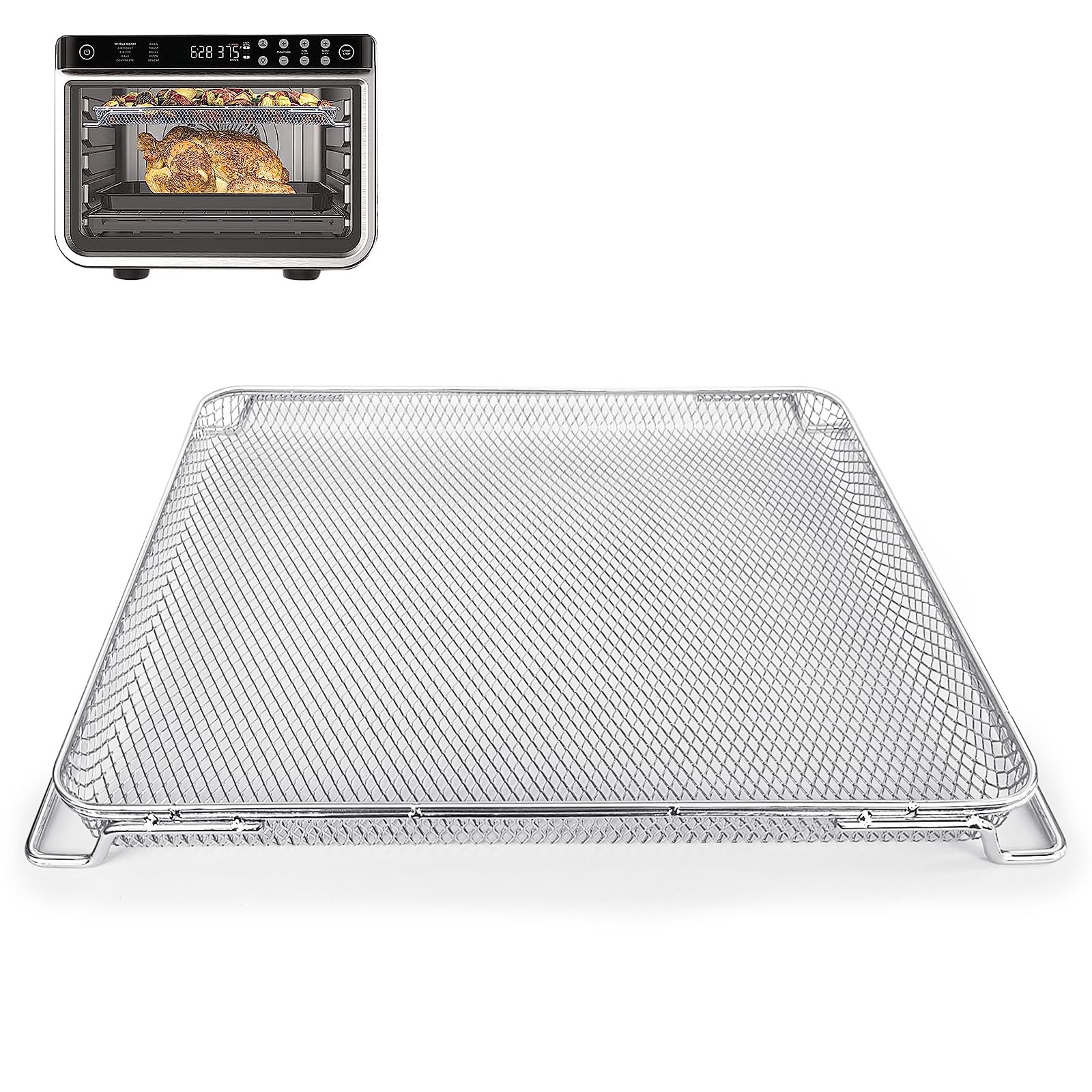 Stainless Steel Replacement Air Fryer Basket for Ninja Foodi DT251 DT201 Series - Compatible with Ninja Foodi 10-in-1 Smart XL Air Fry Oven - Perfect for Healthy Cooking, Crispy Snacks & Family Meals