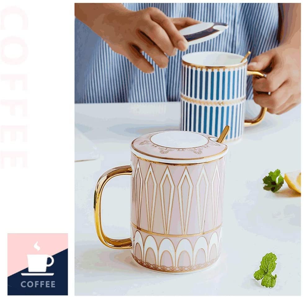 Premium 350ML Ceramic Coffee Mug with Gold Accent - Elegant & Durable Cup for Coffee, Tea, Milk, Mocha & Juice - Perfect for Home, Office & Gifts