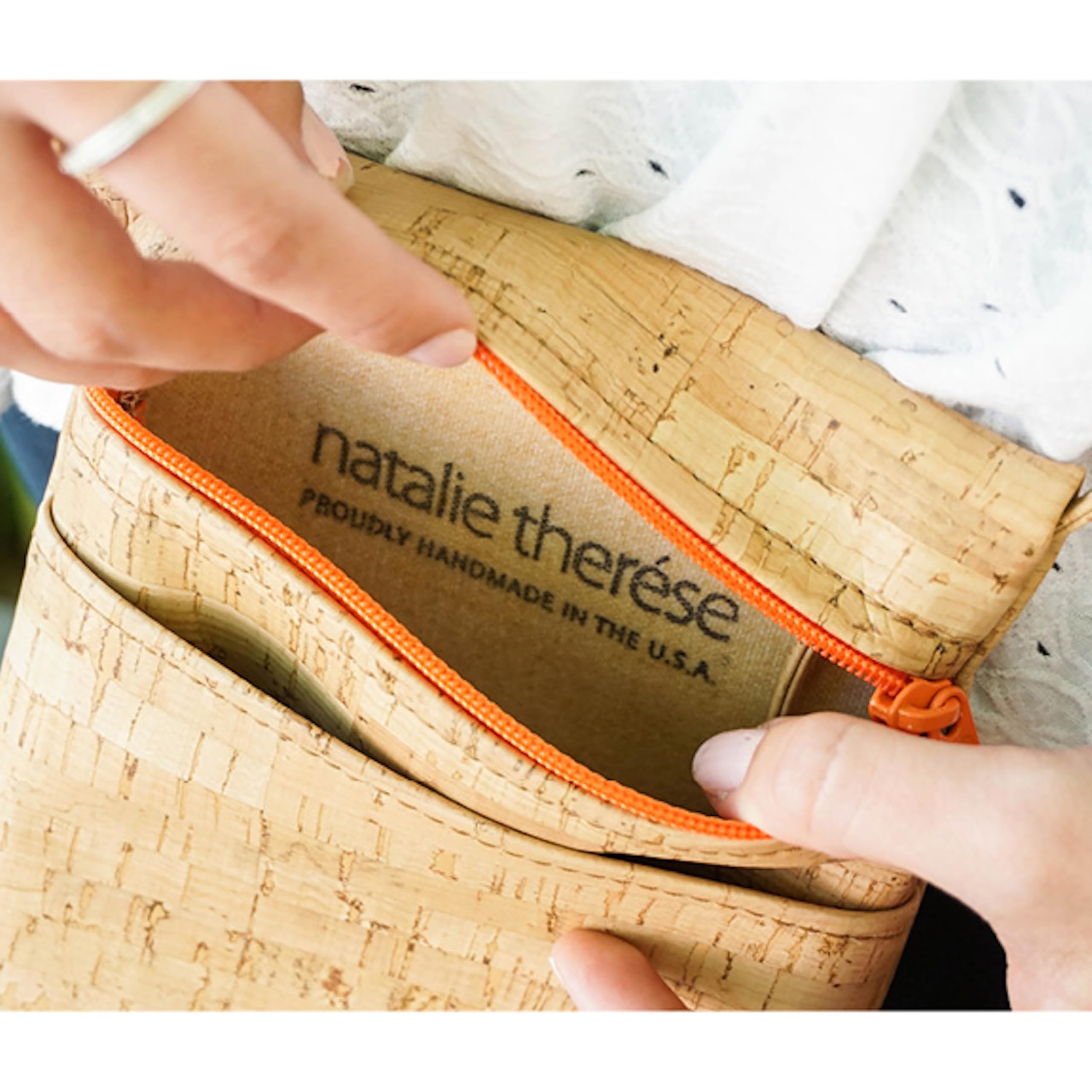 Mini Cork Cross Body Bag with Natural Zipper - Eco-Friendly Vegan Purse for Women, Lightweight & Durable - Perfect for Travel, Shopping & Everyday Use