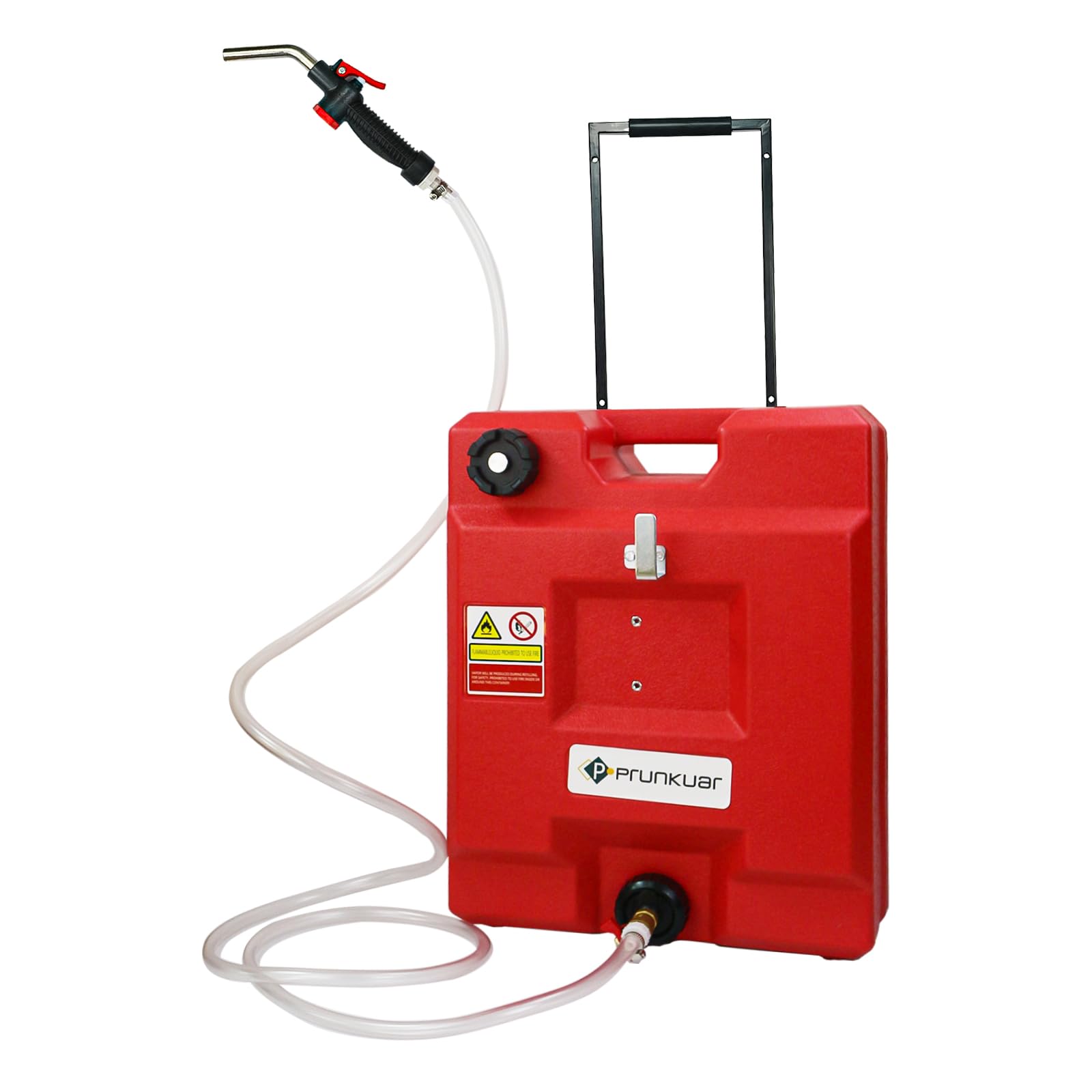 12.5 Gallon Portable Gas Fuel Tank with Wheels & Siphon Pump - Heavy Duty Gasoline & Diesel Storage Container for Boats, Cars, Lawn Mowers, ATVs - Ideal for Outdoor, Marine & Emergency Fuel Transfer (Red)
