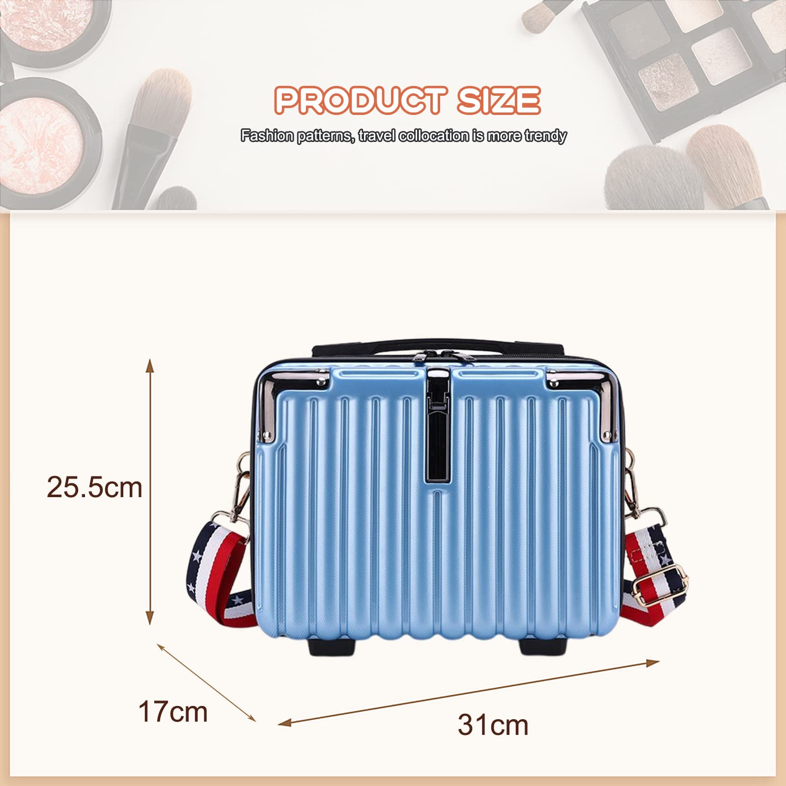 Balakaka Waterproof Makeup Travel Bag - Lightweight Cosmetic Case with Zipper, Portable Vanity Organizer for Women & Girls | Perfect for Travel, Gym, and Daily Beauty Essentials