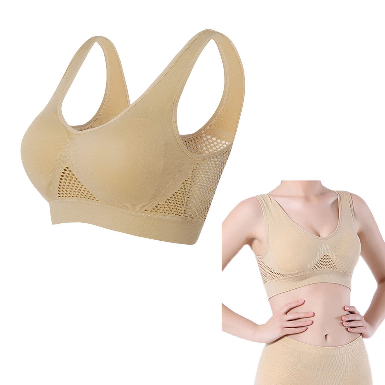 LELEBEAR Ladicool Air Bra - Breathable Comfort Wireless Bra for Women, Invisible Seamless Cooling Summer Bra - Perfect for Yoga, Running & Everyday Wear
