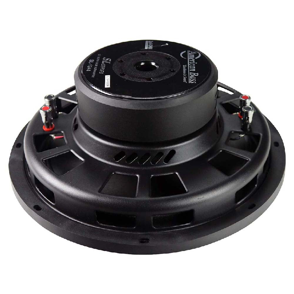 American Bass SL1244 12 Inch Shallow Subwoofer - 300W RMS/600W Max Power, Dual 4 Ohm Voice Coils for Car Audio & Home Theater Systems | Perfect for Bass Lovers & Music Enthusiasts