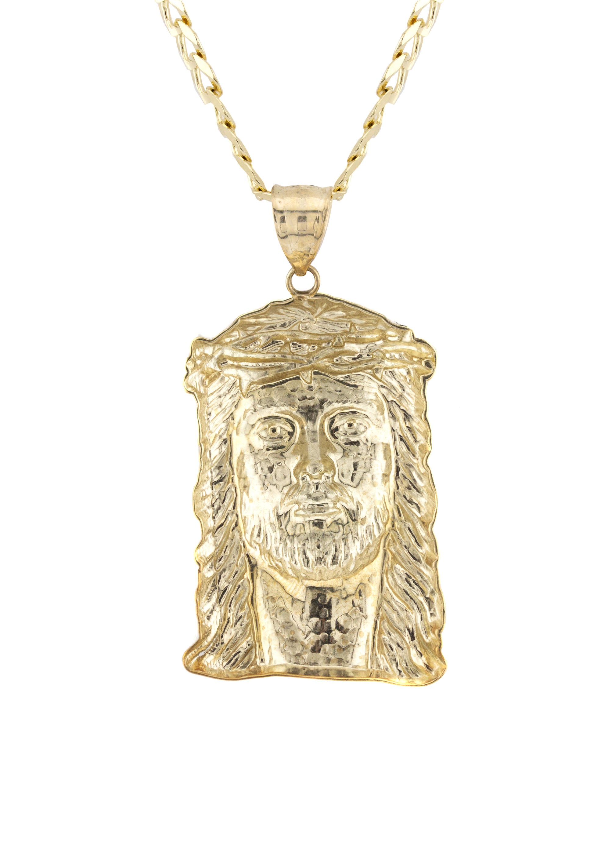 10K Yellow Gold Jesus Head Necklace - Small 5g & Large 17g Religious Jewelry for Men & Women - Perfect for Church, Weddings & Daily Wear