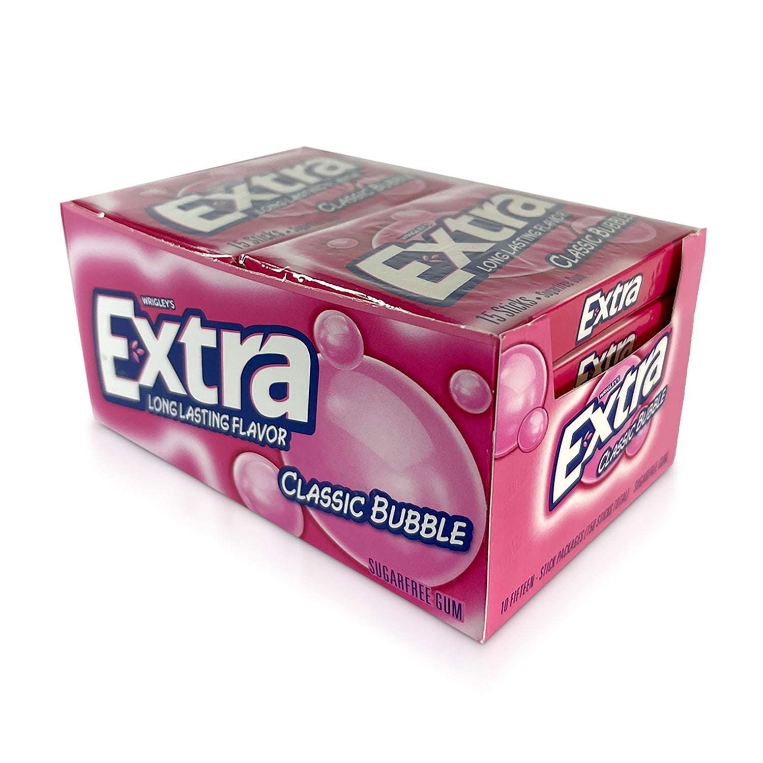 Extra Bubble Gum (15 Stick Pack) | 10ct Box - Perfect for Parties, Gifts & On-the-Go Snacking