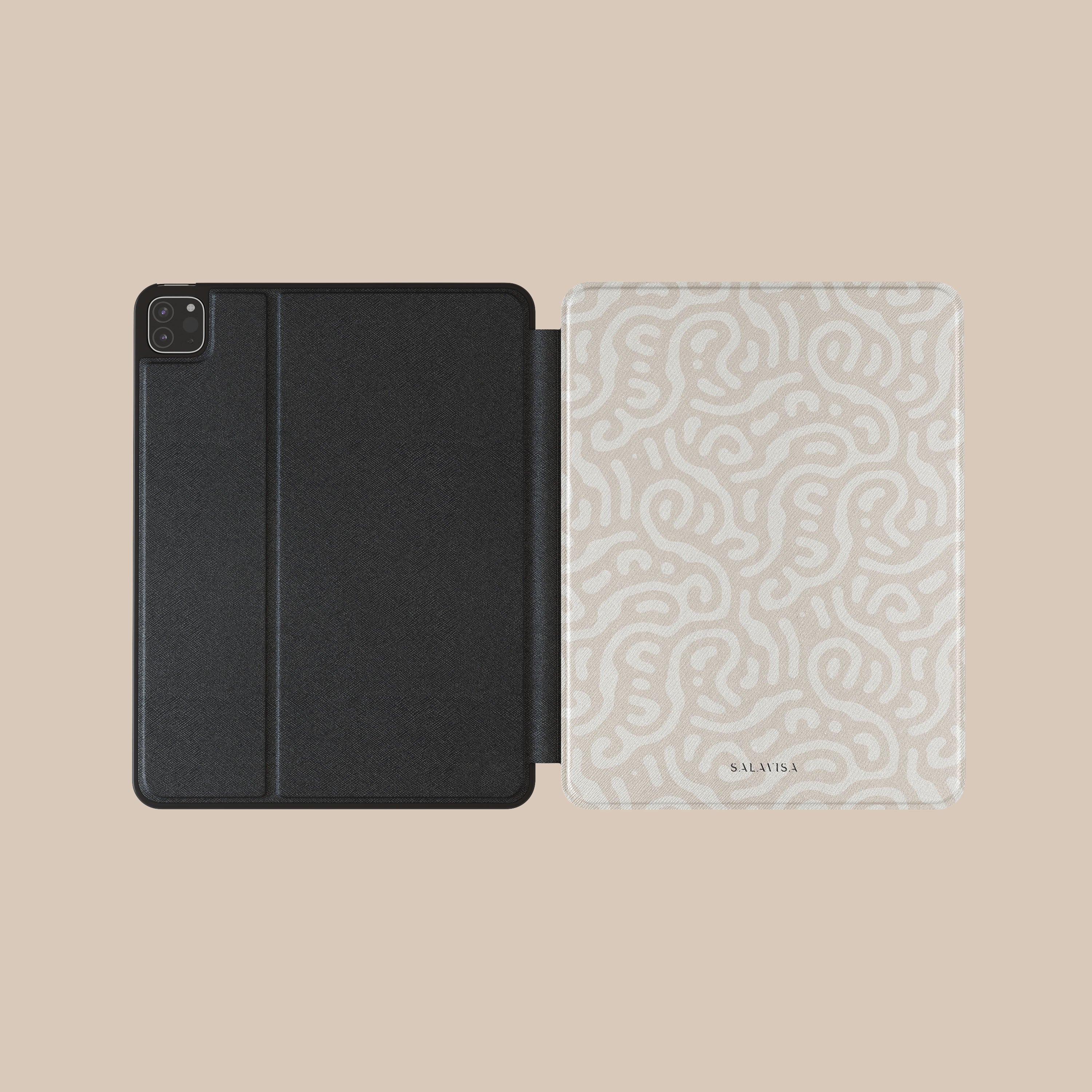 Premium Beige Leather iPad Case with Auto Sleep/Wake - Slim & Protective Cover for iPad Pro/Air/Mini - Perfect for Work, Travel & Home Use