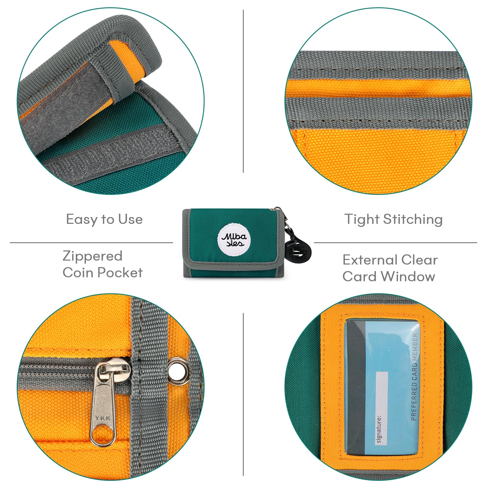 Mibasies Boys Wallet for Kids 3-8 - Green Trifold Gift for School & Travel