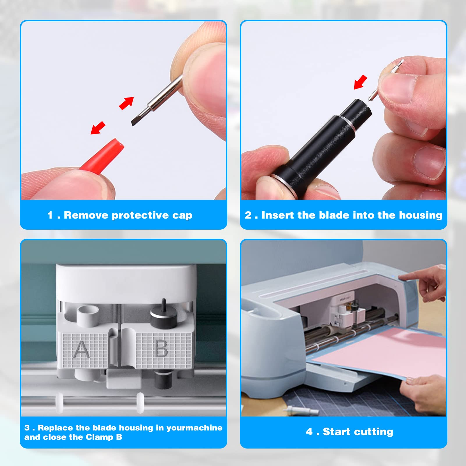Zocipro 6Pcs Deep Cut Blades Set - 30/45/60 Degree Sharp Precision Blades for Cricut Maker 3, Air 3, Air 2, One, Explore 3 - Perfect for Cutting Foam, Chipboard, Leather & DIY Craft Projects