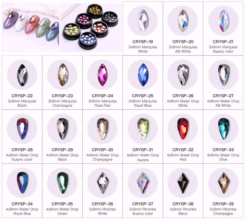 3D Nail Art Rhinestone Gems - 10pcs Self-Adhesive Nail Decorations for DIY Manicure, Perfect for Parties, Weddings & Special Occasions