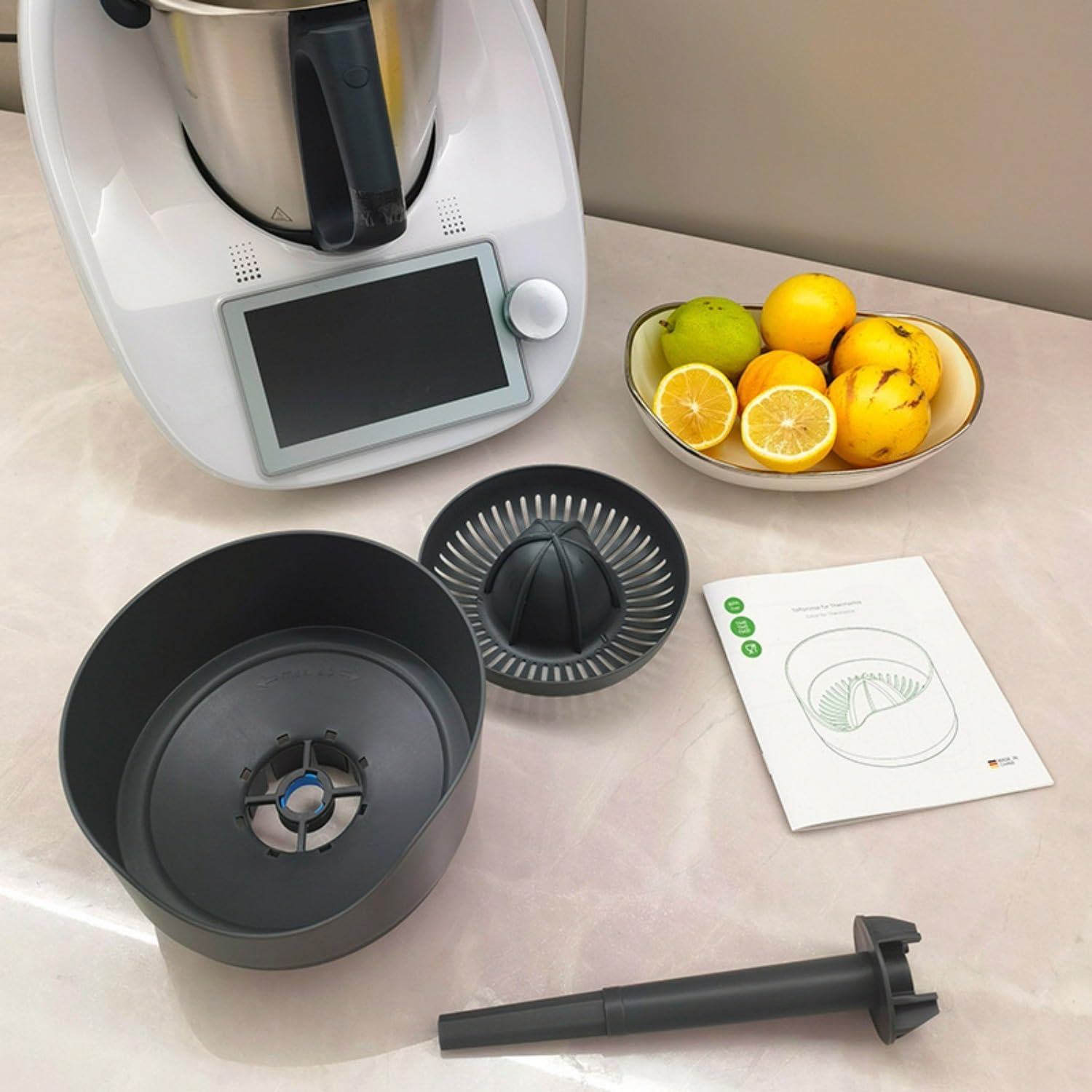 Rotary Orange Juicer for Thermomix TM5/TM6/TM31 - Manual Citrus Press Extractor with Pulp Separation - Perfect for Fresh Juice, Cocktails & Healthy Breakfasts