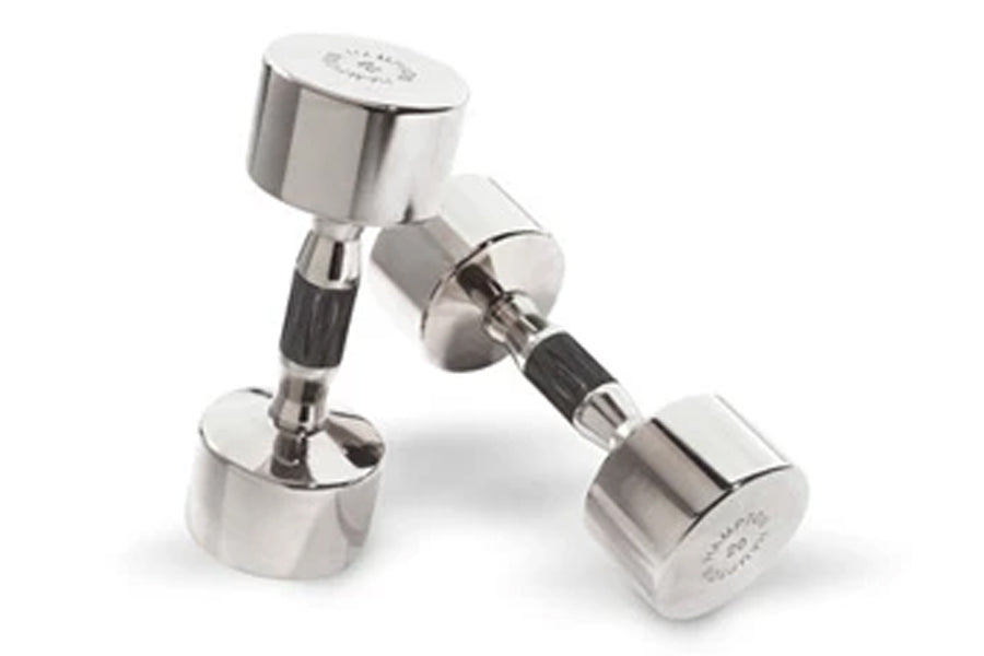 Premium Chrome Dumbbells with Ergonomic Contour Grips - Home Gym Equipment for Strength Training & Weight Lifting Workouts