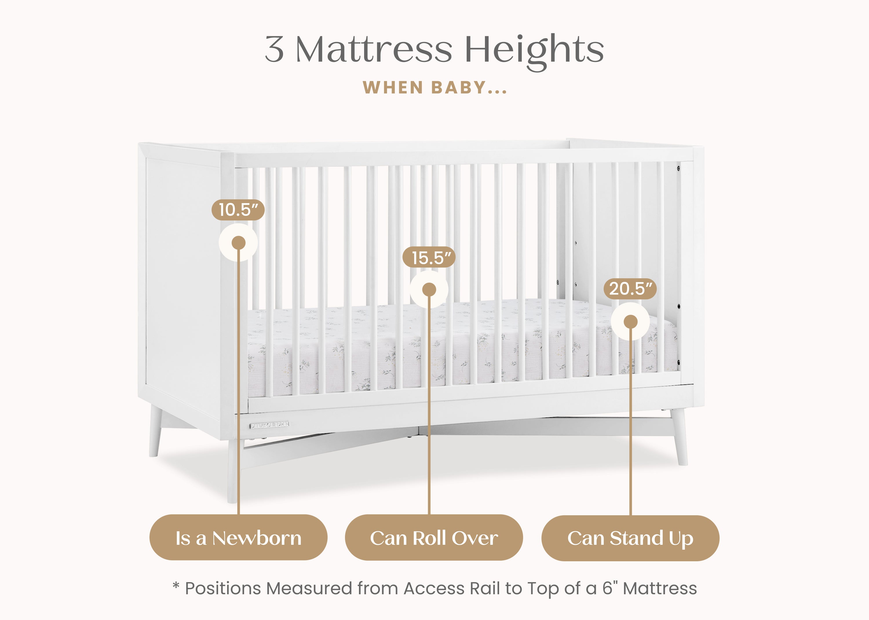 Dylan 4-in-1 Convertible Baby Crib - Toddler Bed, Daybed & Full-Size Bed Frame | Safe & Stylish Nursery Furniture for Newborns to Teens | Perfect for Modern Nursery, Bedroom & Guest Room