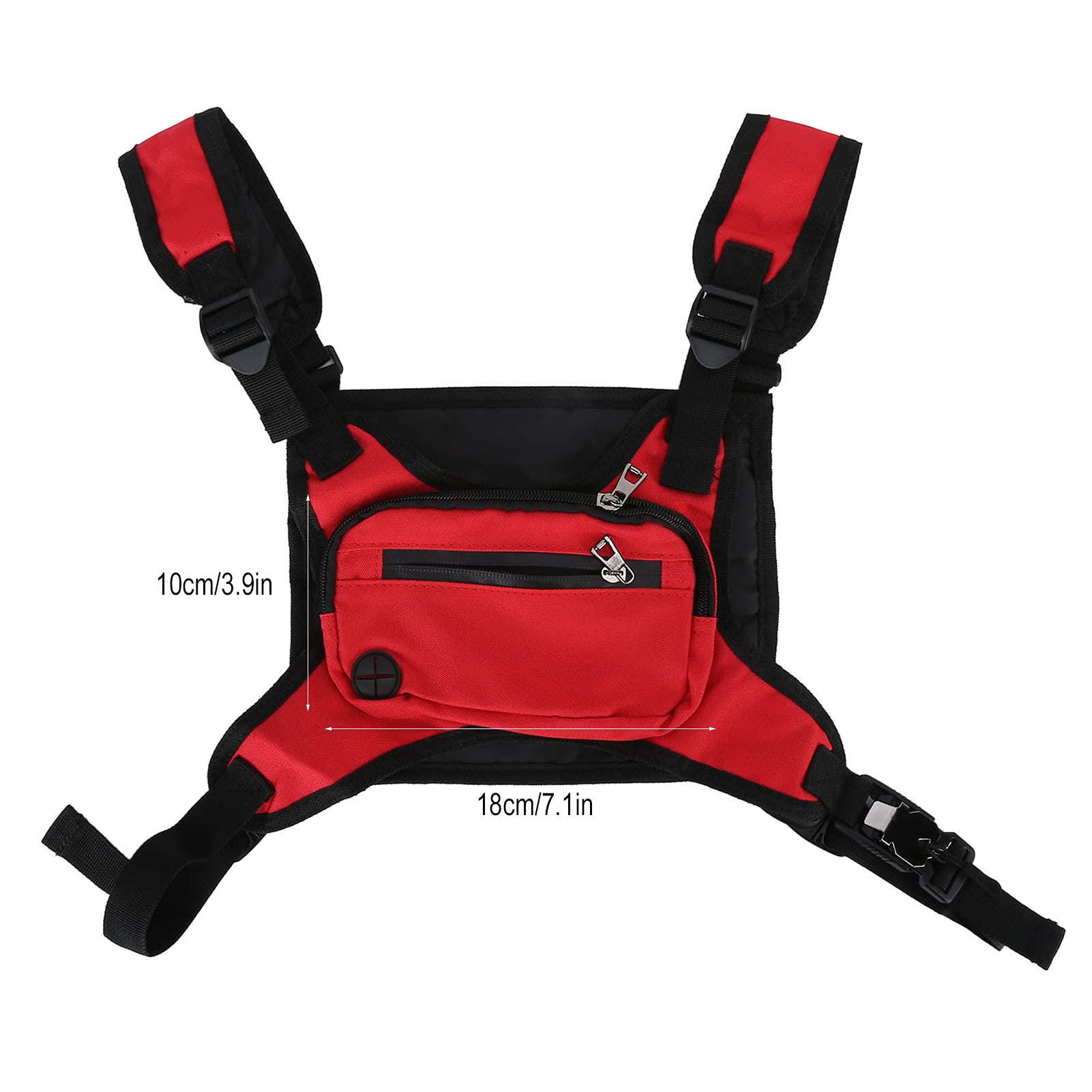 Fdit Running Vest Bag with Earphone Hole - Lightweight Chest Pack for Men & Women - Perfect for Jogging, Hiking & Outdoor Activities (Red)