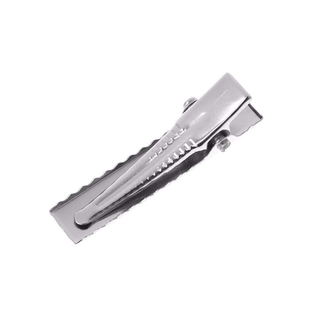 Zhongjiuyuan 300PCS (4.6cm) Metal Hair Alligator Clips - DIY Barrettes, Teeth Hair Clips, Flat Single Prong Clips for Styling, Braiding, Extensions & Salon Use - Perfect for Hairdressing, Cosplay & Craft Projects