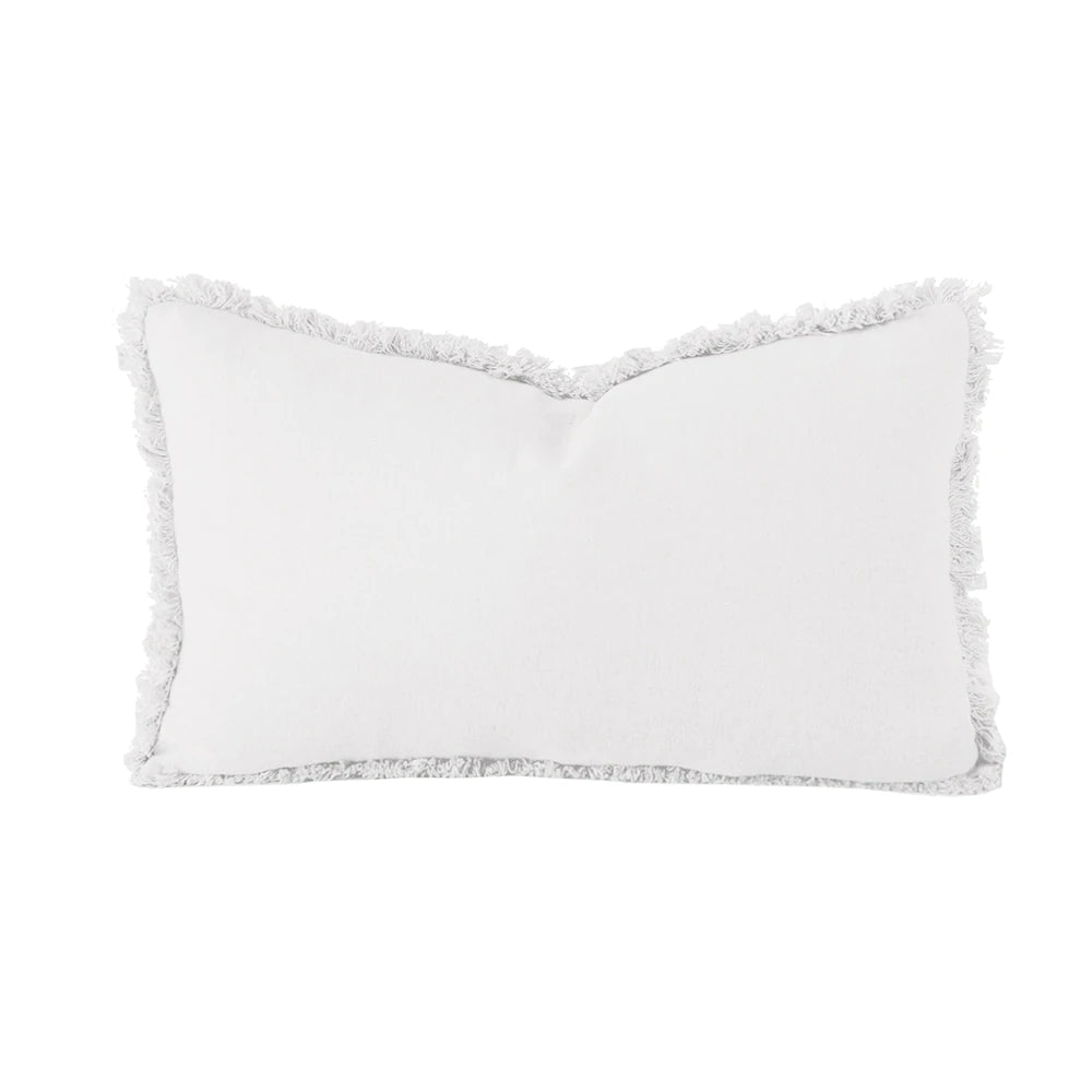 Premium Linen Cushion Cover - Long Rectangle Throw Pillow Case - Soft Ivory Home Decor for Sofa, Bed, Couch - Breathable & Stylish by Bambury