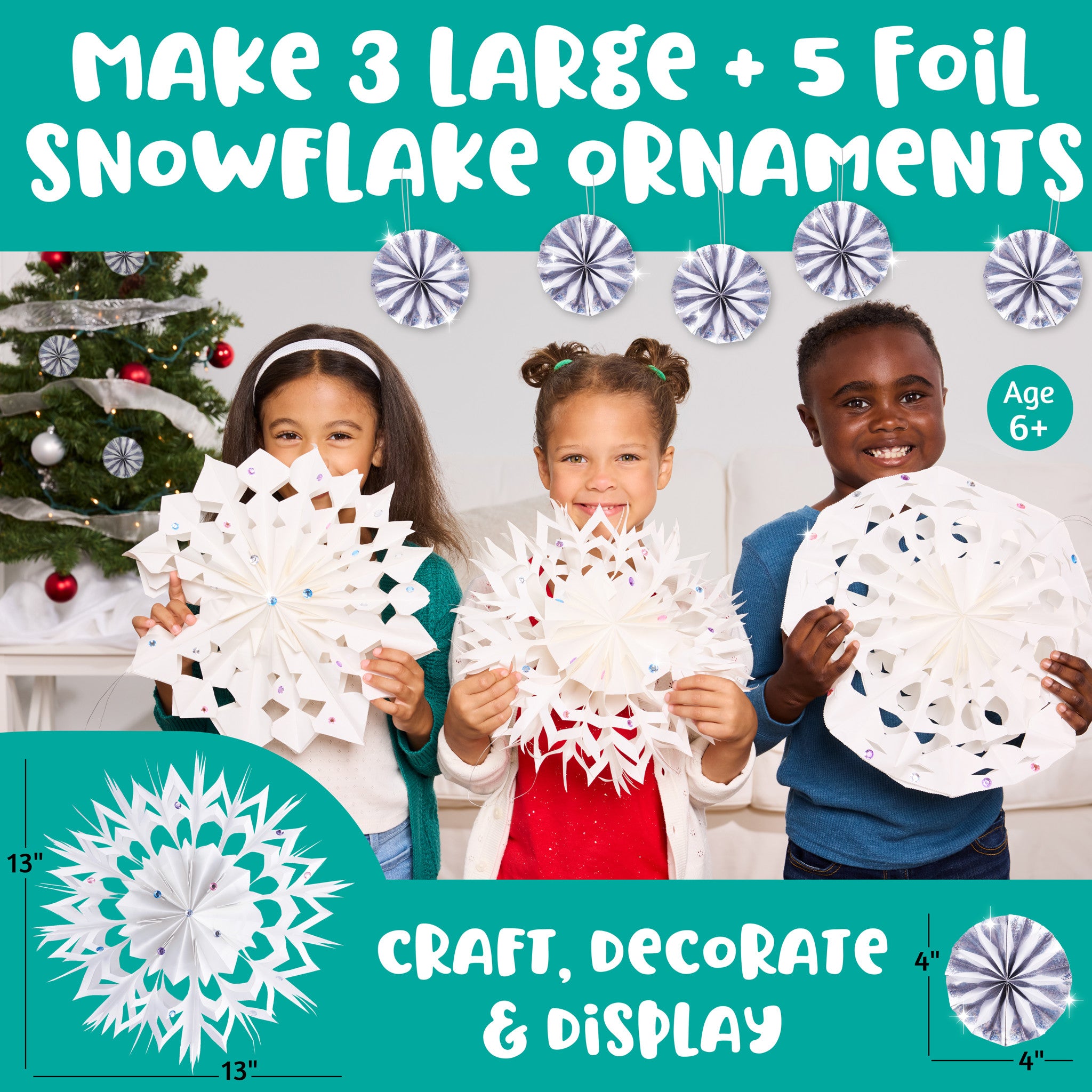 DIY Snowflake Ornaments Kit - 6408000 - Christmas Tree Decorations for Holiday Crafting & Winter Home Decor